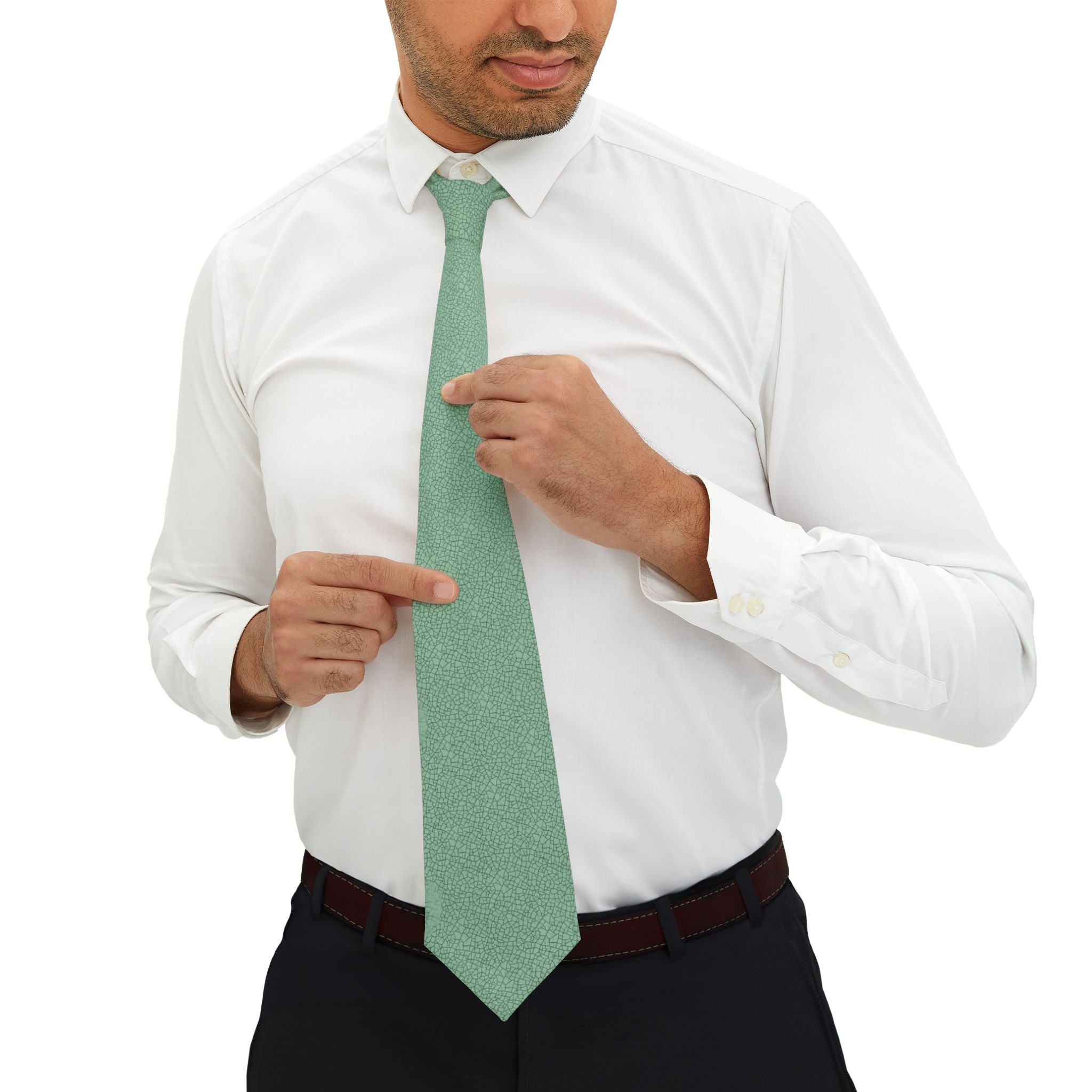 Aeschi Talisman Tie - Celadon Crackle Glaze