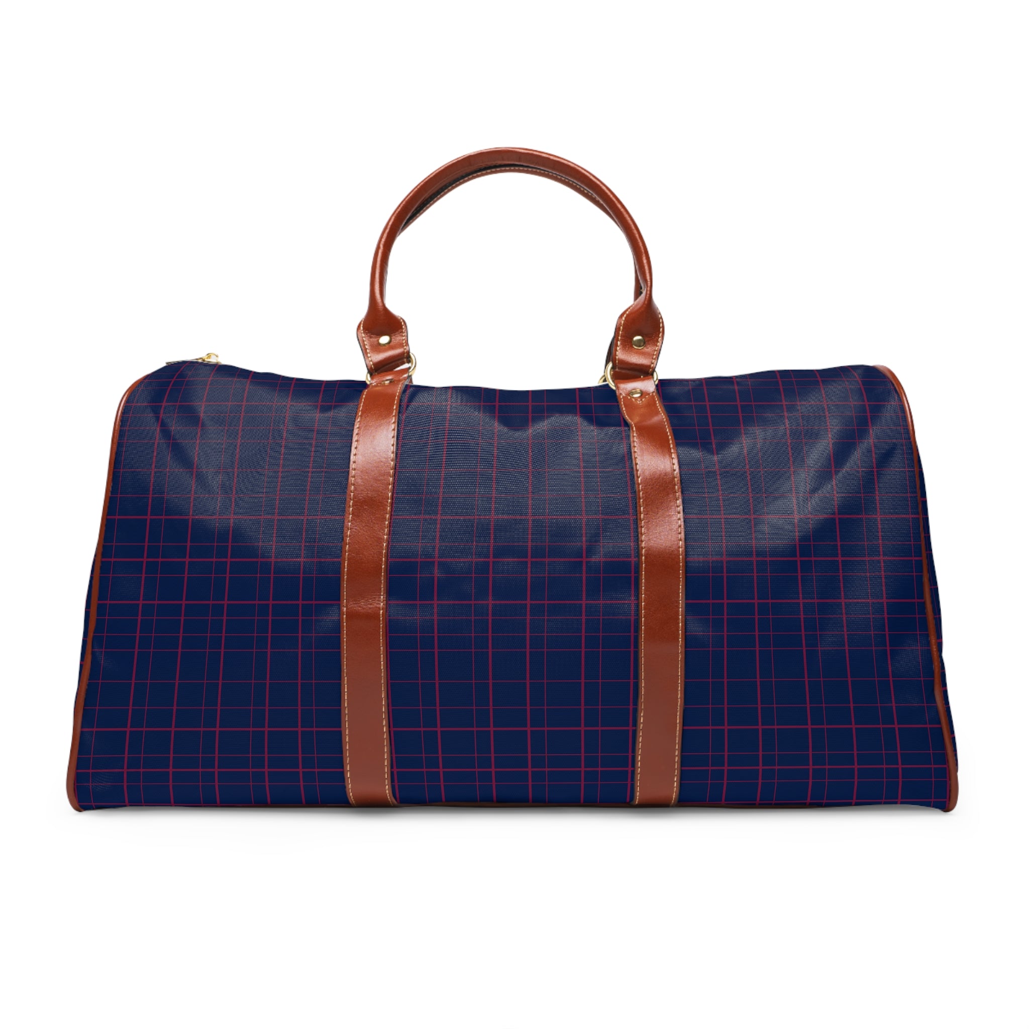 Pomerol - Burgundy Windowpane Navy Travel Bag