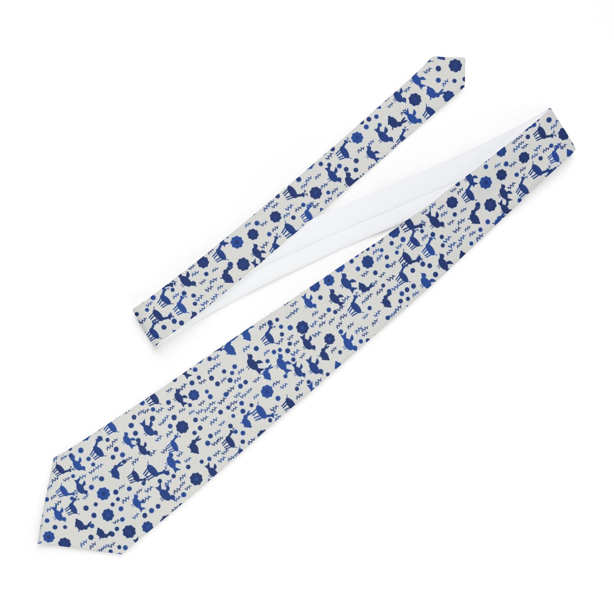 Skram Satin Edition - Cobalt & White Otomi Embroidery Tie
