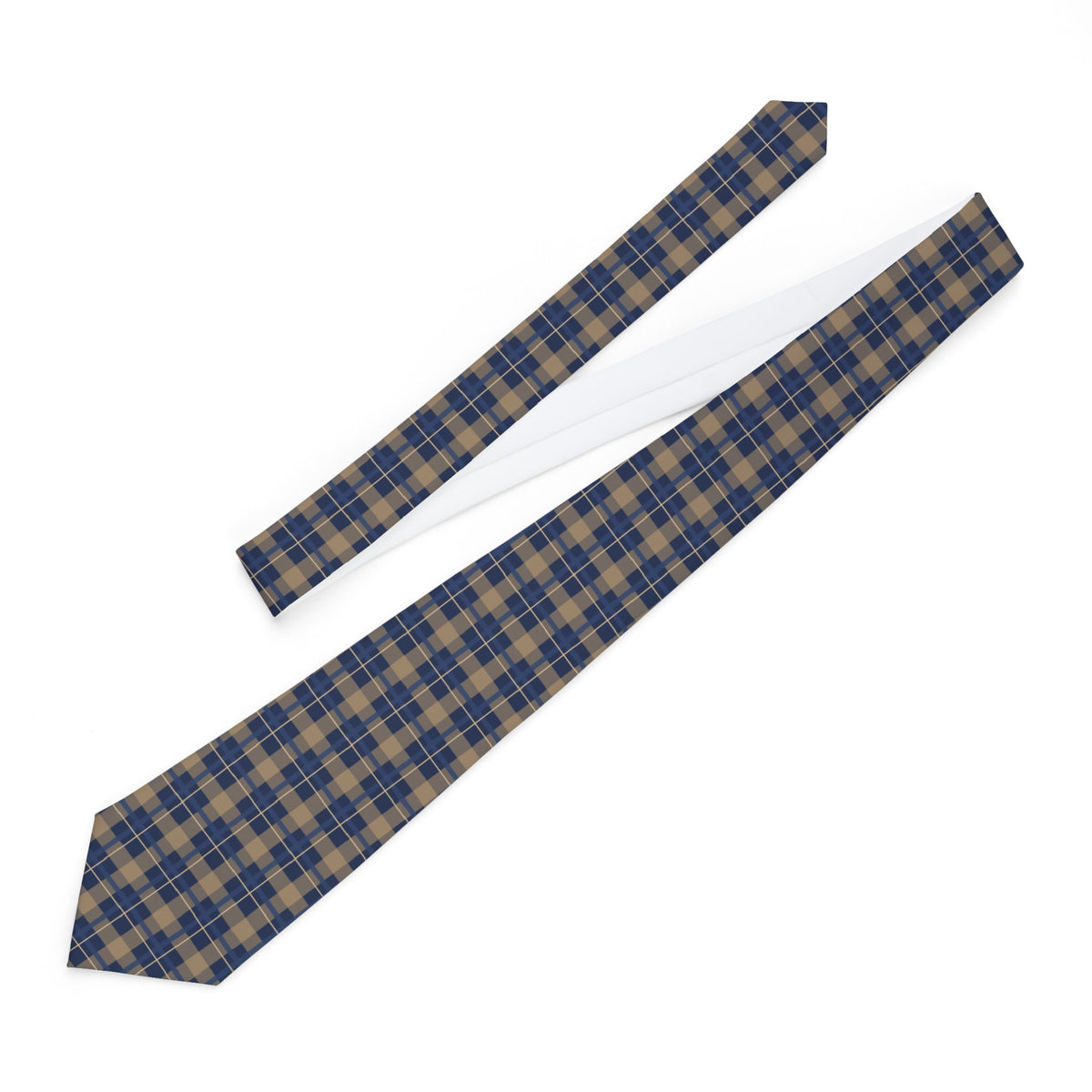 Hundwil Talisman Tie - Navy Camel Bold Tartan