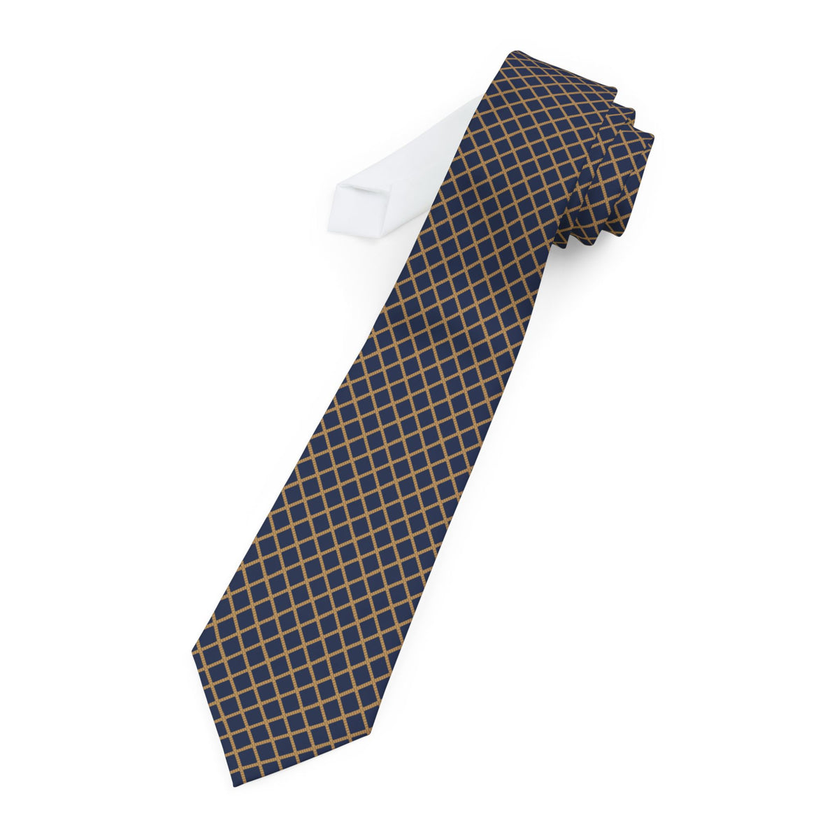Maggia Talisman Tie - Tan Navy Rope Lattice