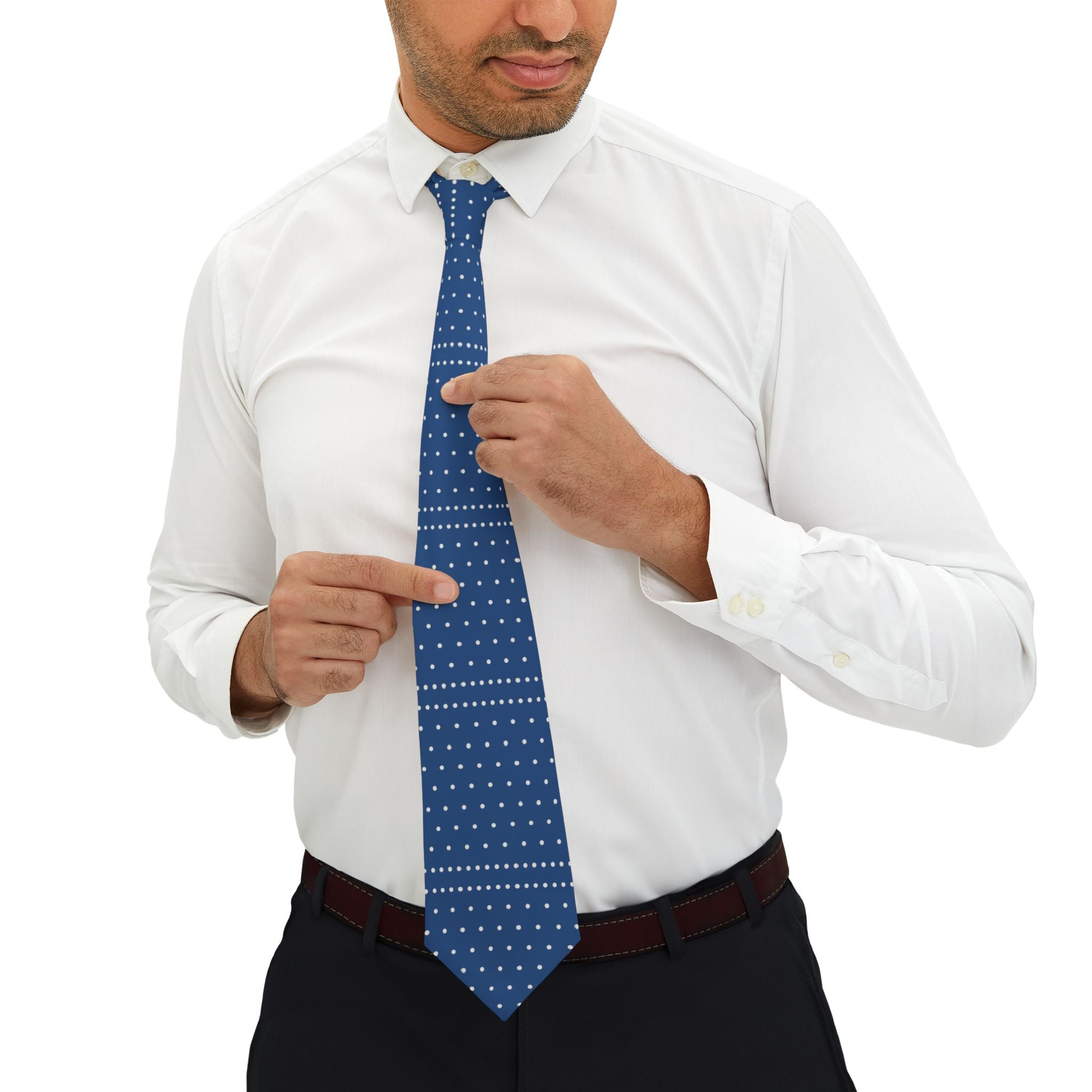 Propriano Talisman Tie - Blue White Polka Dot