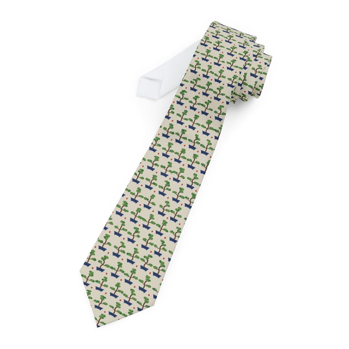 Flemming Satin Edition - Cream & Green Bonsai Tie