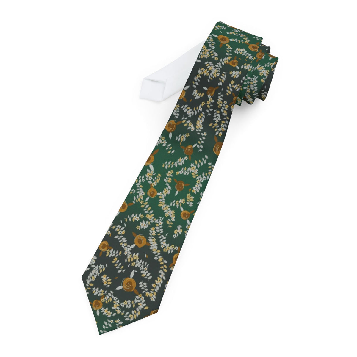 Clary Satin Edition - Forest & Gold Ombre Floral Tie