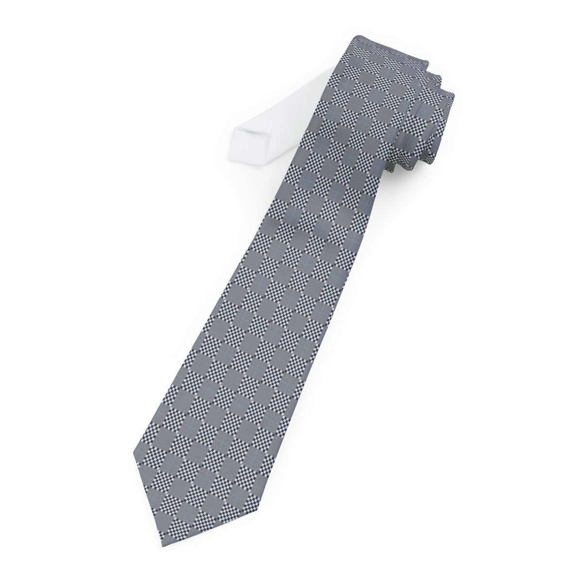 Amriswil Talisman Tie - Charcoal Ice Glen Plaid