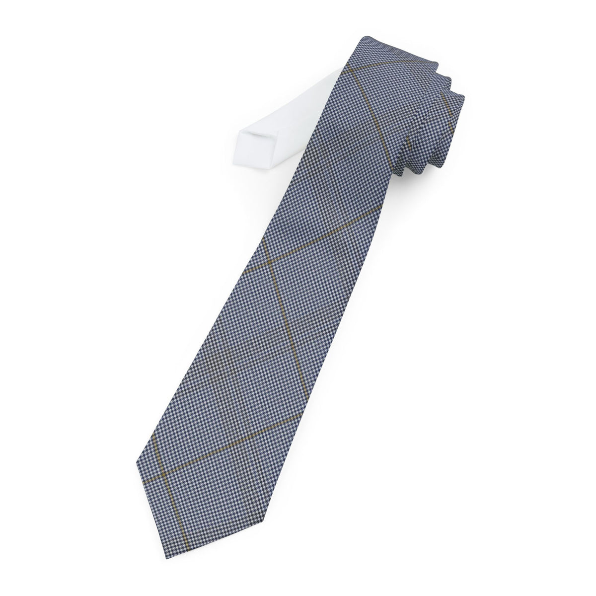 Urquhart Satin Edition - Navy & Gold Glen Check Tie