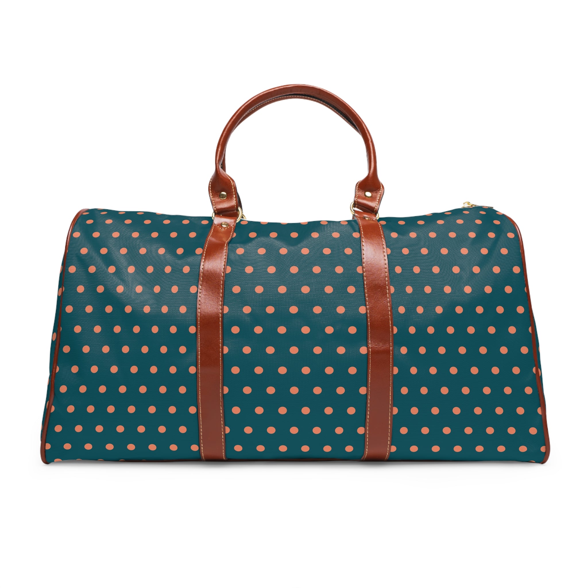 Ancona - Teal Coral Polka Dot Travel Bag