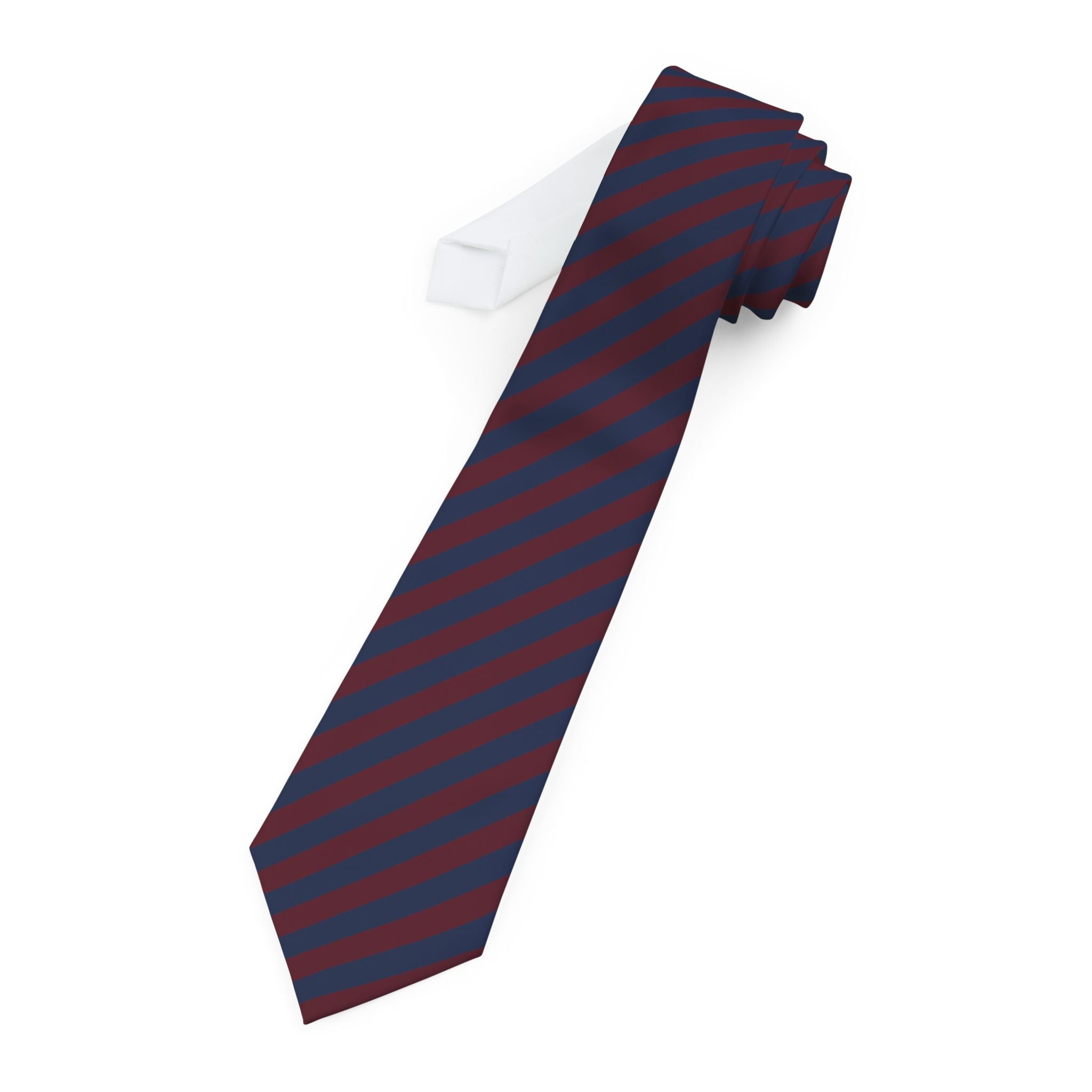 Utelle Talisman Tie - Burgundy Navy Block Stripe