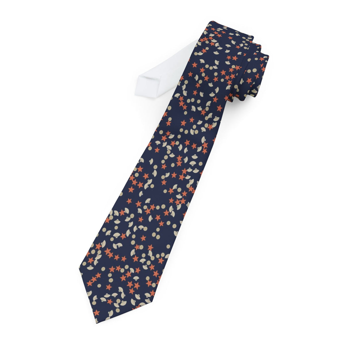Heemskerck Satin Edition - Navy & Cream Seashell Tie
