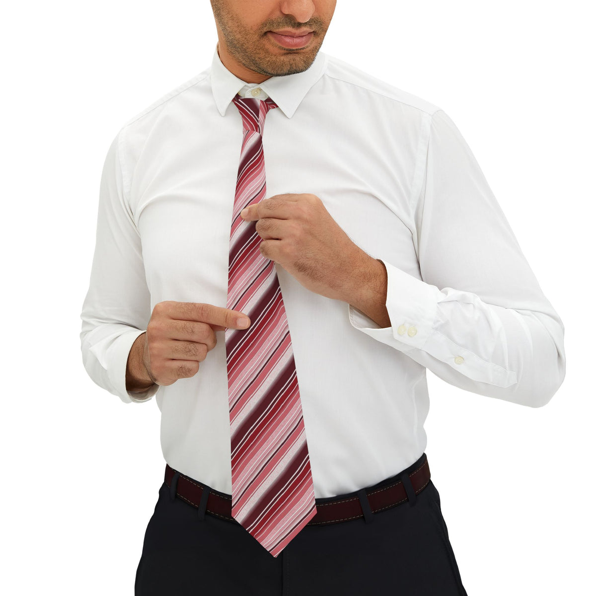 Kinsky Satin Edition - Crimson & Rose Satin Stripe Tie