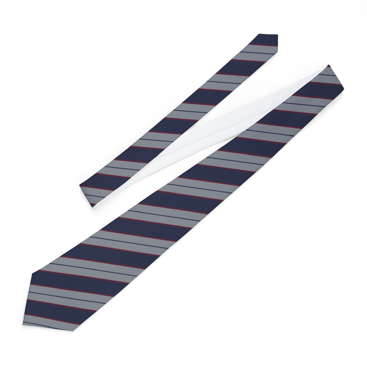 Villeroy Satin Edition - Navy & Silver Grey Regimental Stripe Tie – view 2