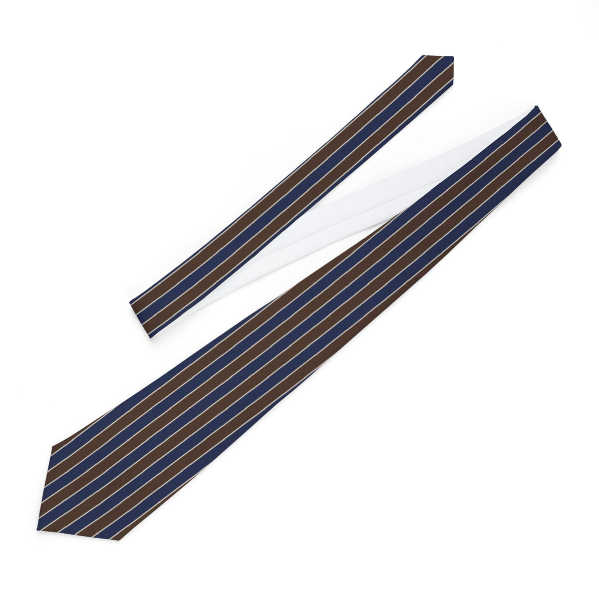 Solms Satin Edition - Navy & Brown Guards Stripe Tie