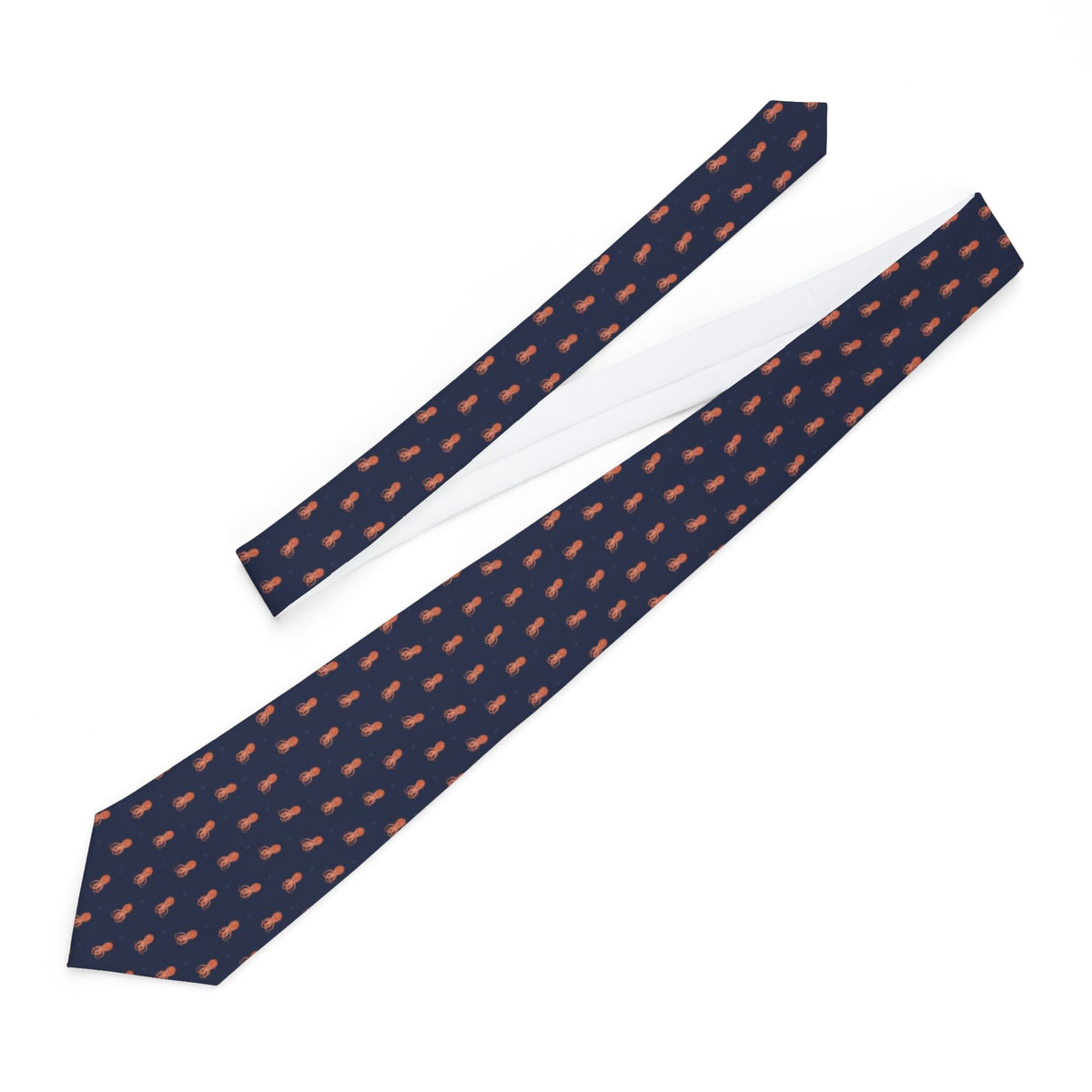 Tromp Satin Edition - Navy & Coral Octopus Tie