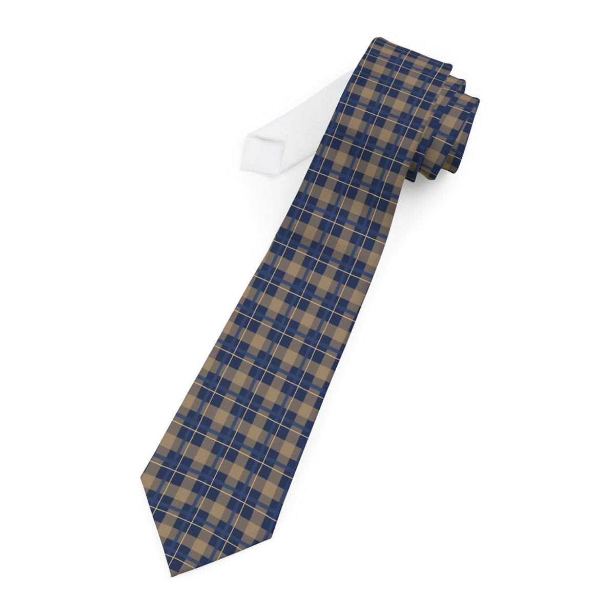 Hundwil Talisman Tie - Navy Camel Bold Tartan