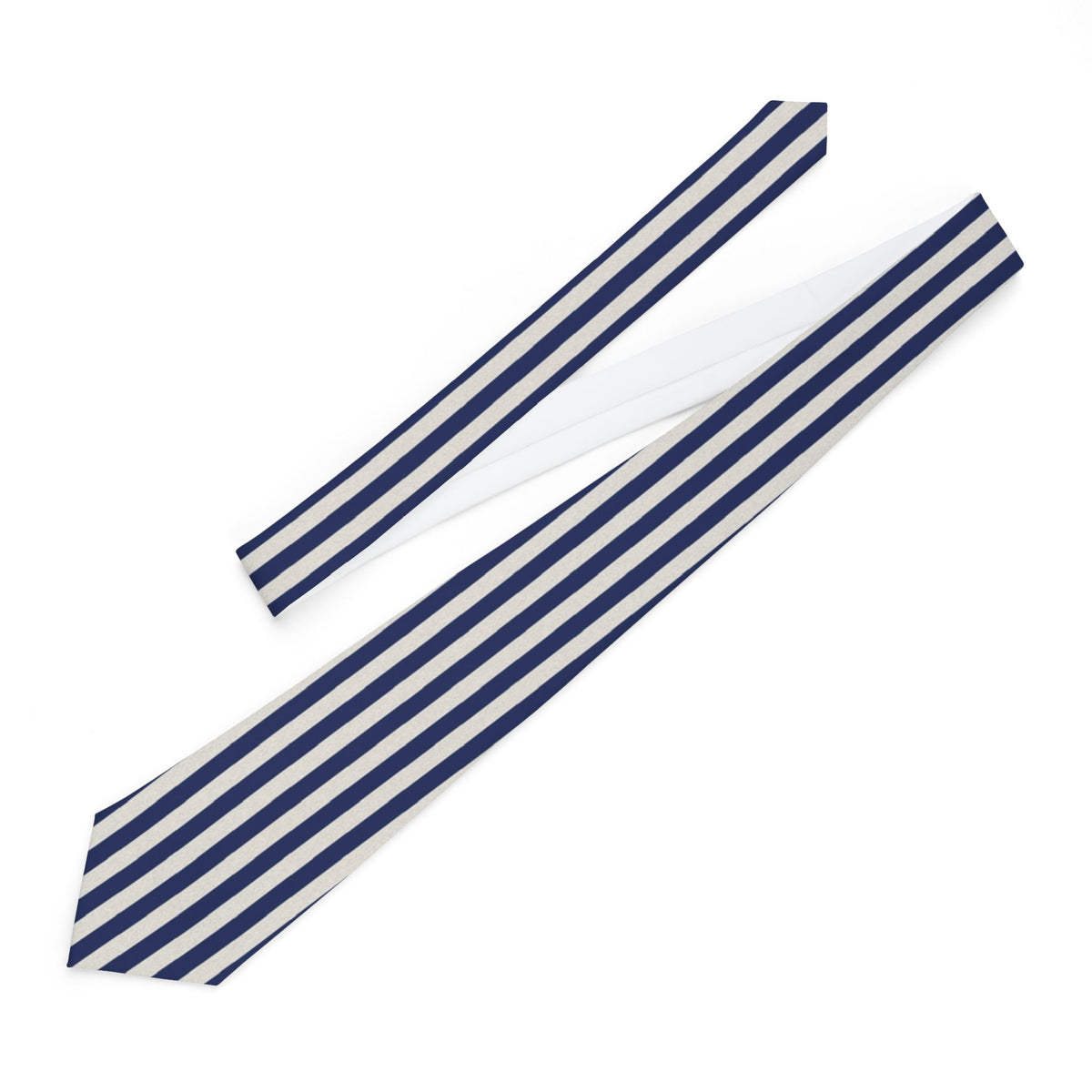 Hierta Satin Edition - Navy & Cream Deckchair Stripe Tie