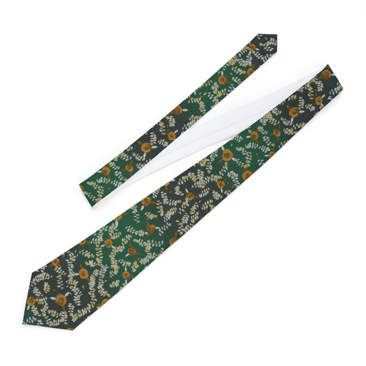 Clary Satin Edition - Forest & Gold Ombre Floral Tie