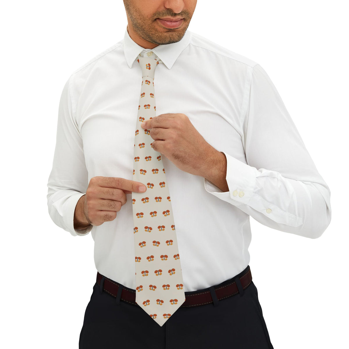 Lesa Talisman Tie - Monarch Butterfly Cream