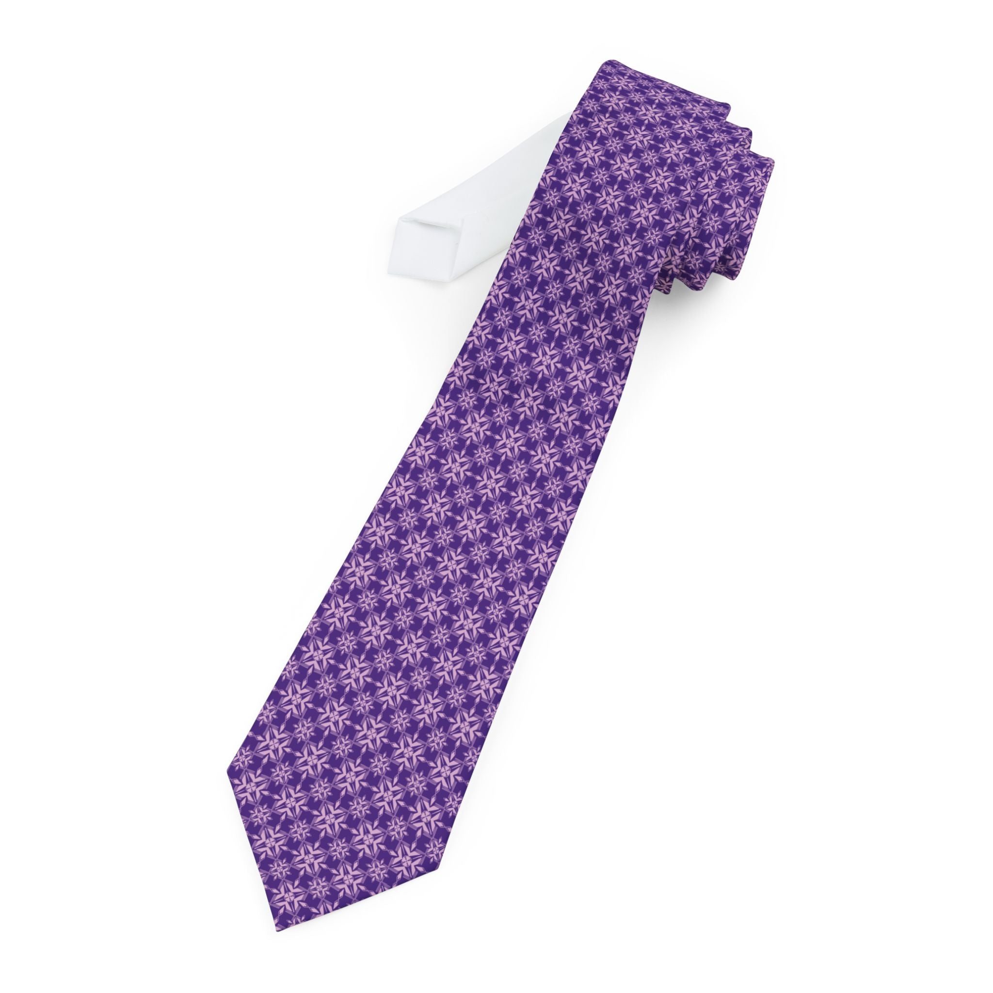 Purple Ornamental Floral Geometric Tie