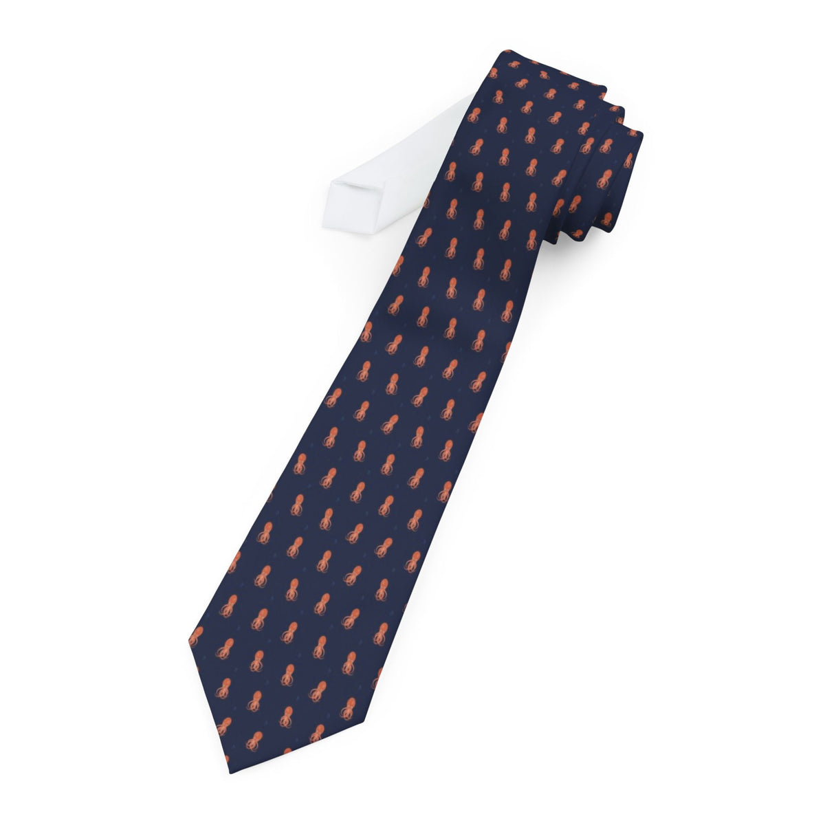 Tromp Satin Edition - Navy & Coral Octopus Tie