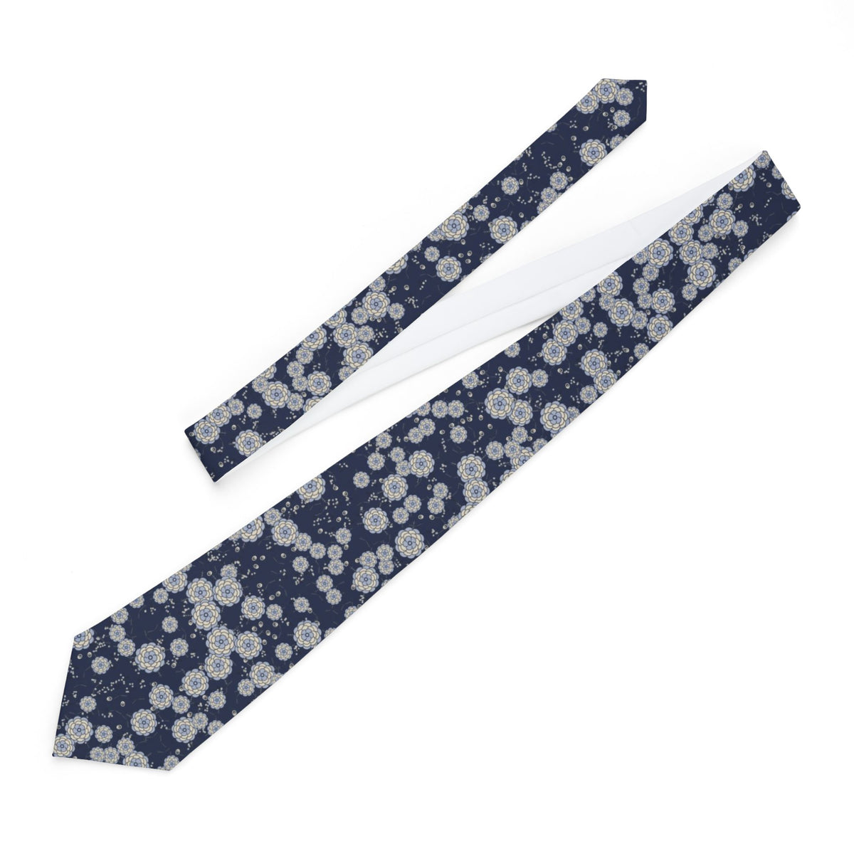 Bentinck Satin Edition - Navy & Ivory Vintage Peony Tie