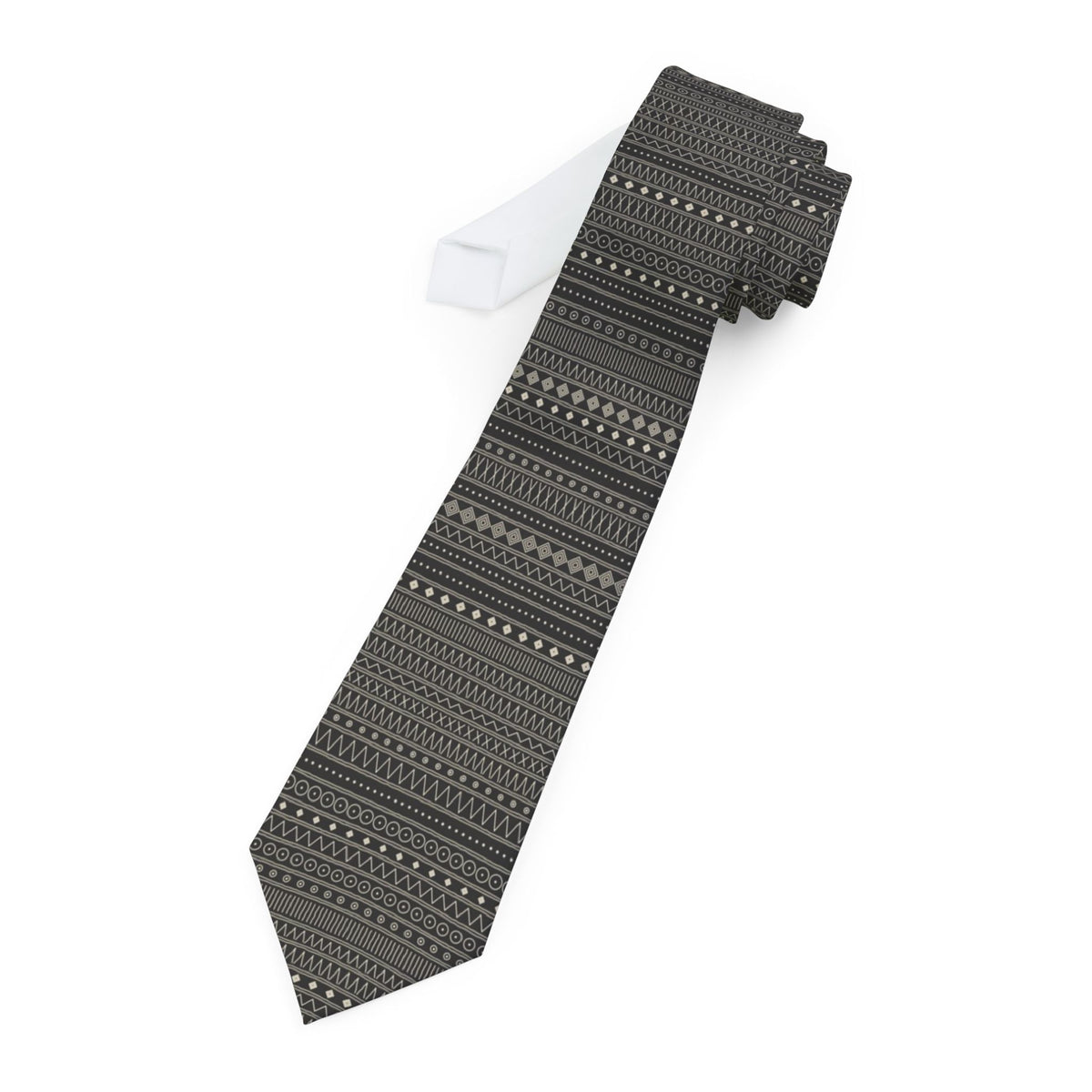 Grubbe Satin Edition - Black & Cream Mudcloth Tie