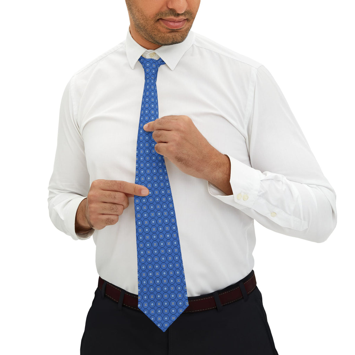 Menzingen Talisman Tie - Blue Floral Mosaic