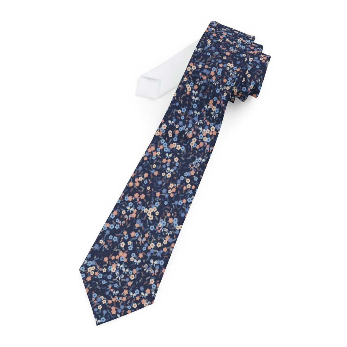 Friis Satin Edition - Navy & Peach Butterfly Meadow Tie