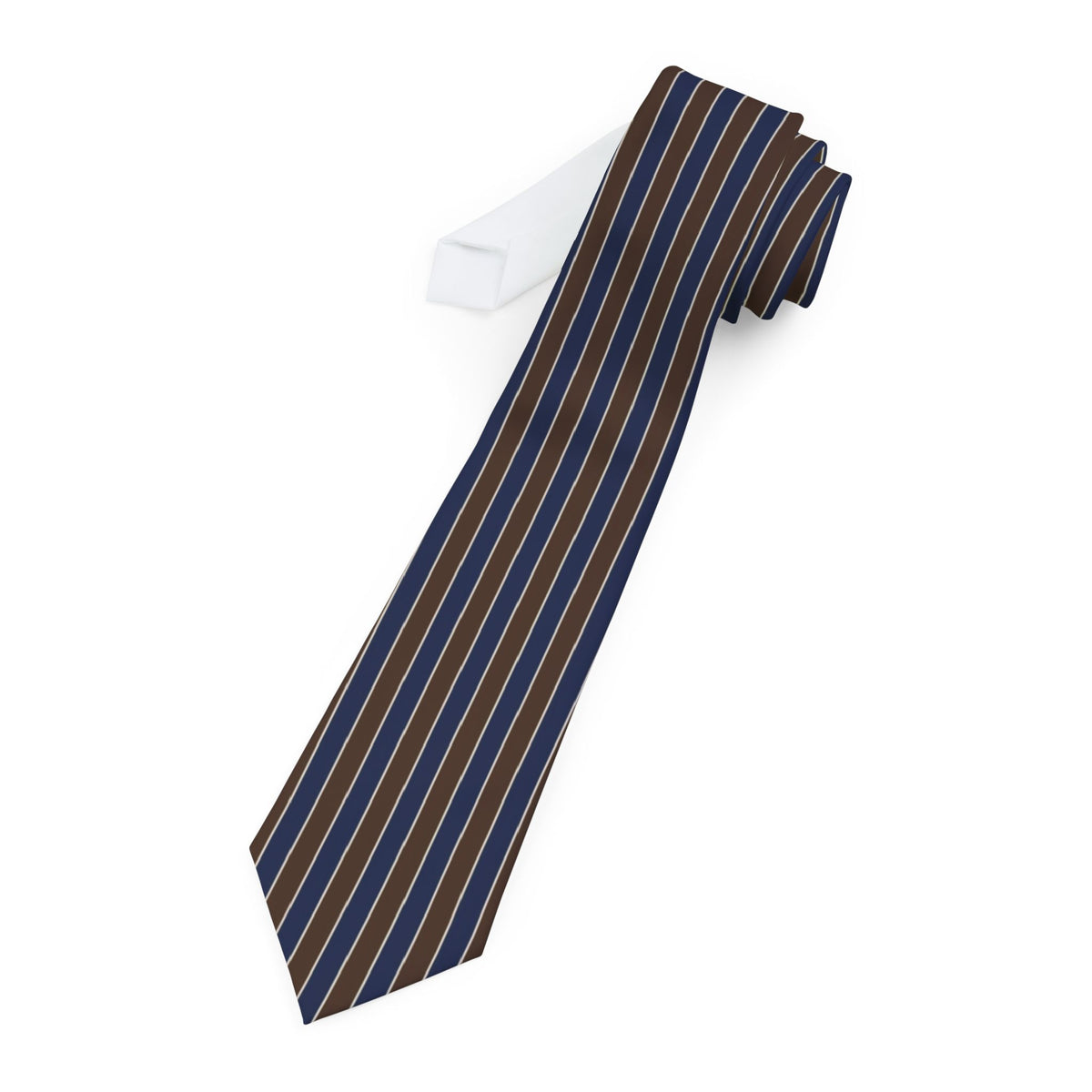 Solms Satin Edition - Navy & Brown Guards Stripe Tie