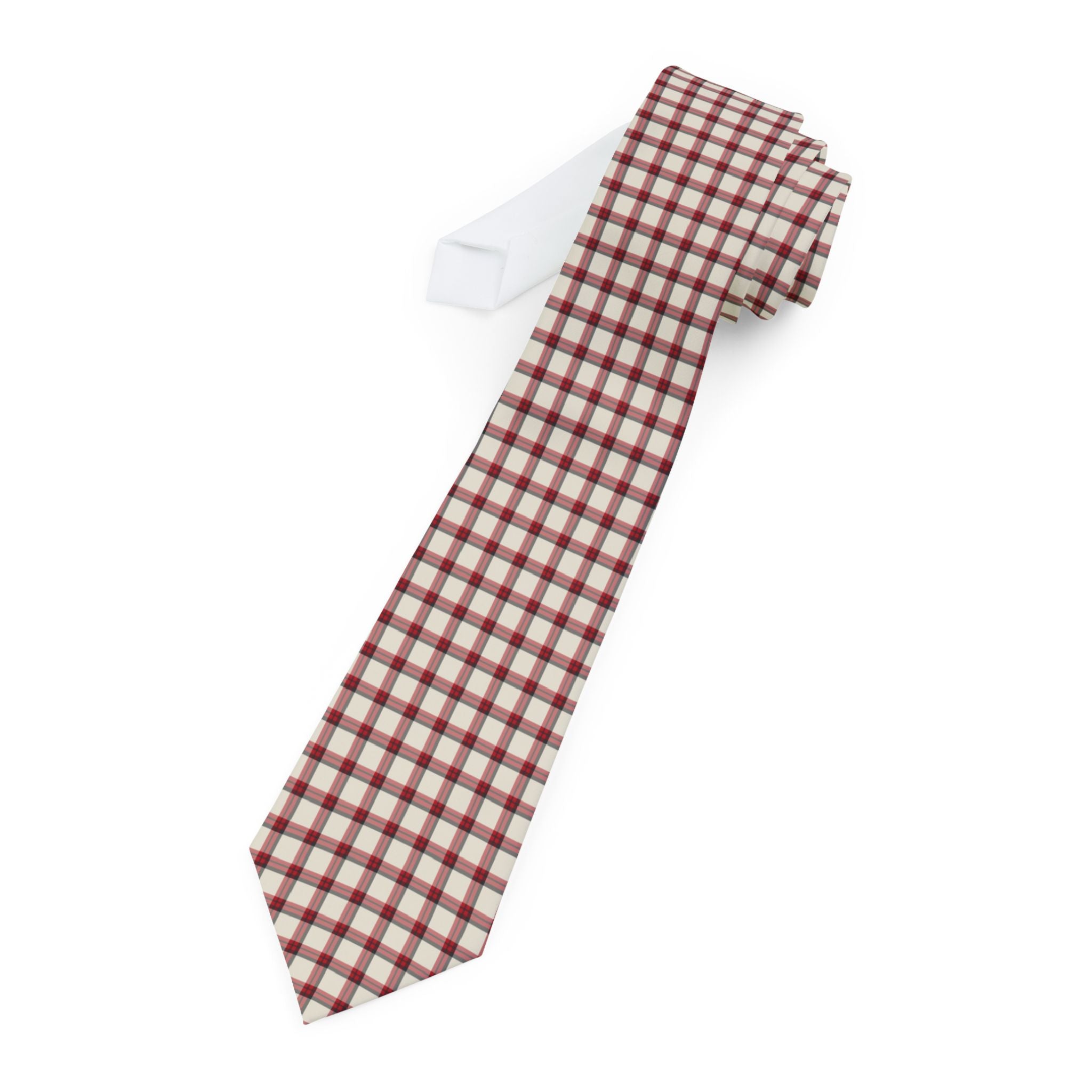 Bever Talisman Tie - Ivory Scarlet Menzies Tartan