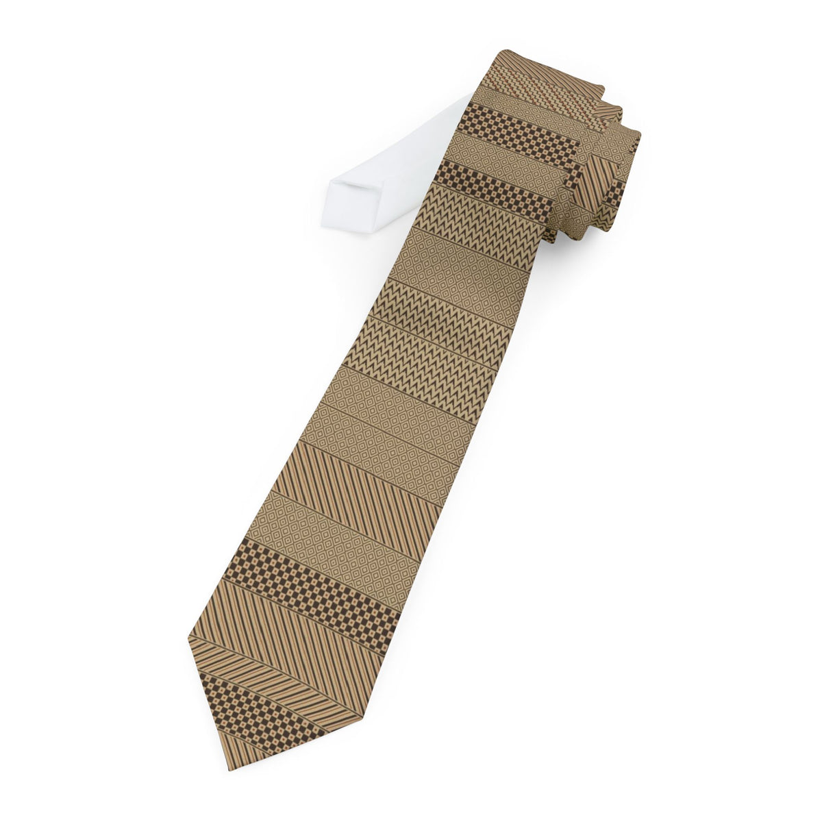 Seefeld Satin Edition - Natural & Brown Kuba Cloth Tie