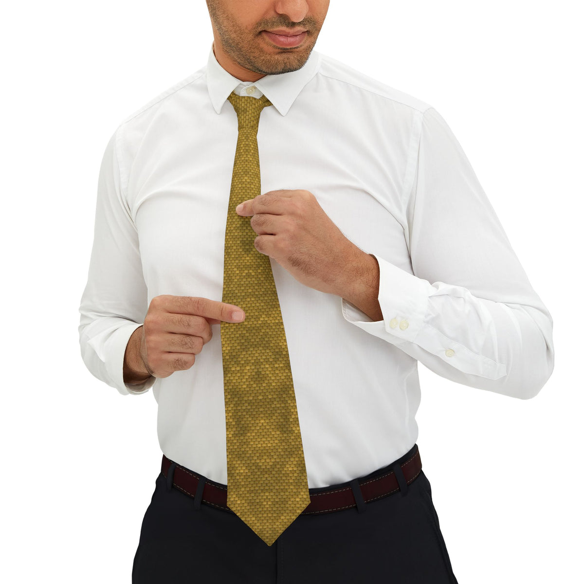 Hjärne Satin Edition - Gold Sequin Effect Tie