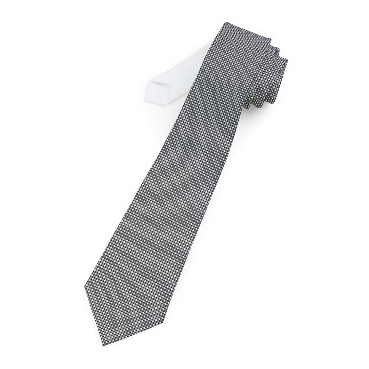 Pallavicino Satin Edition - White & Black Micro Check Tie
