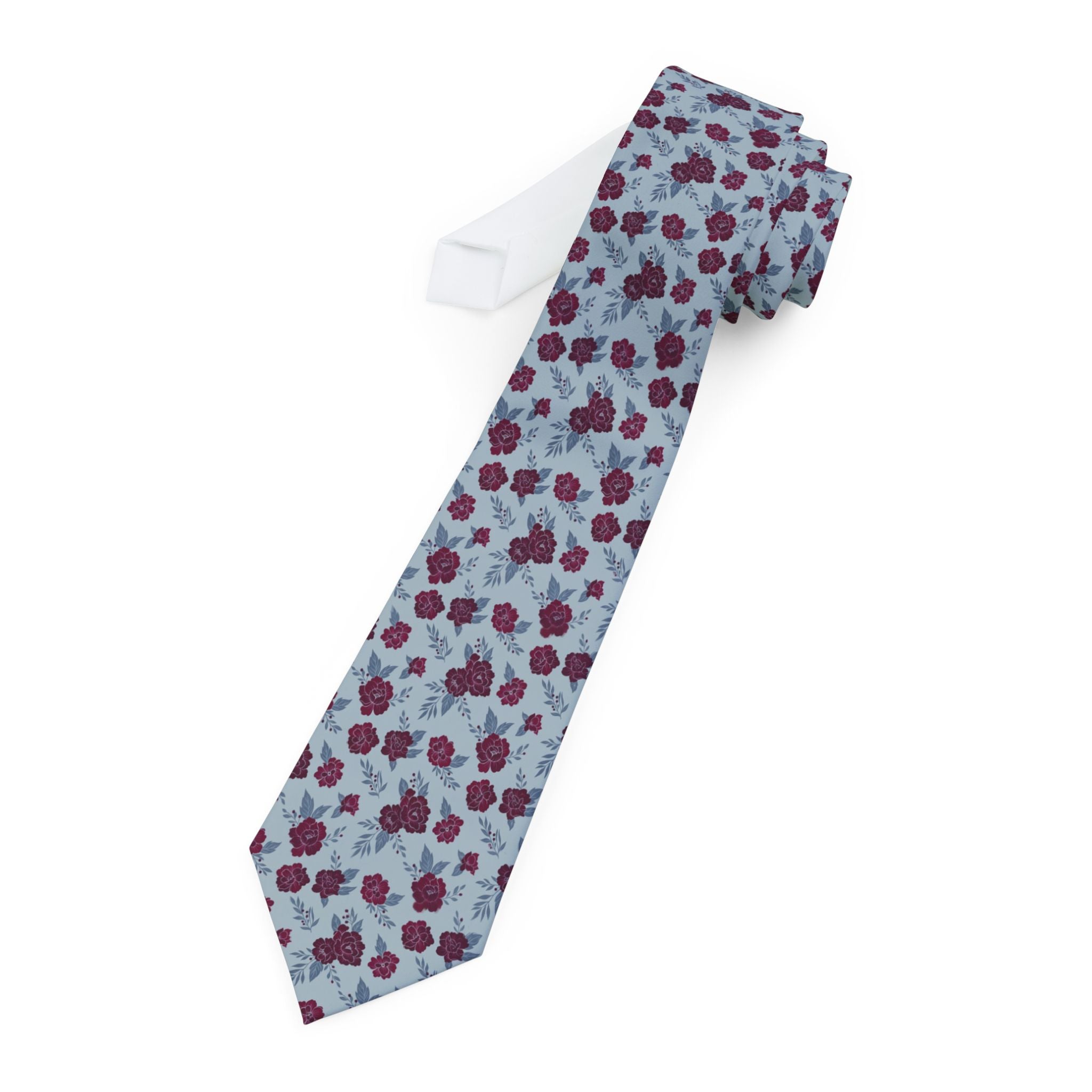 Meursault Talisman Tie - Slate Burgundy Bloom