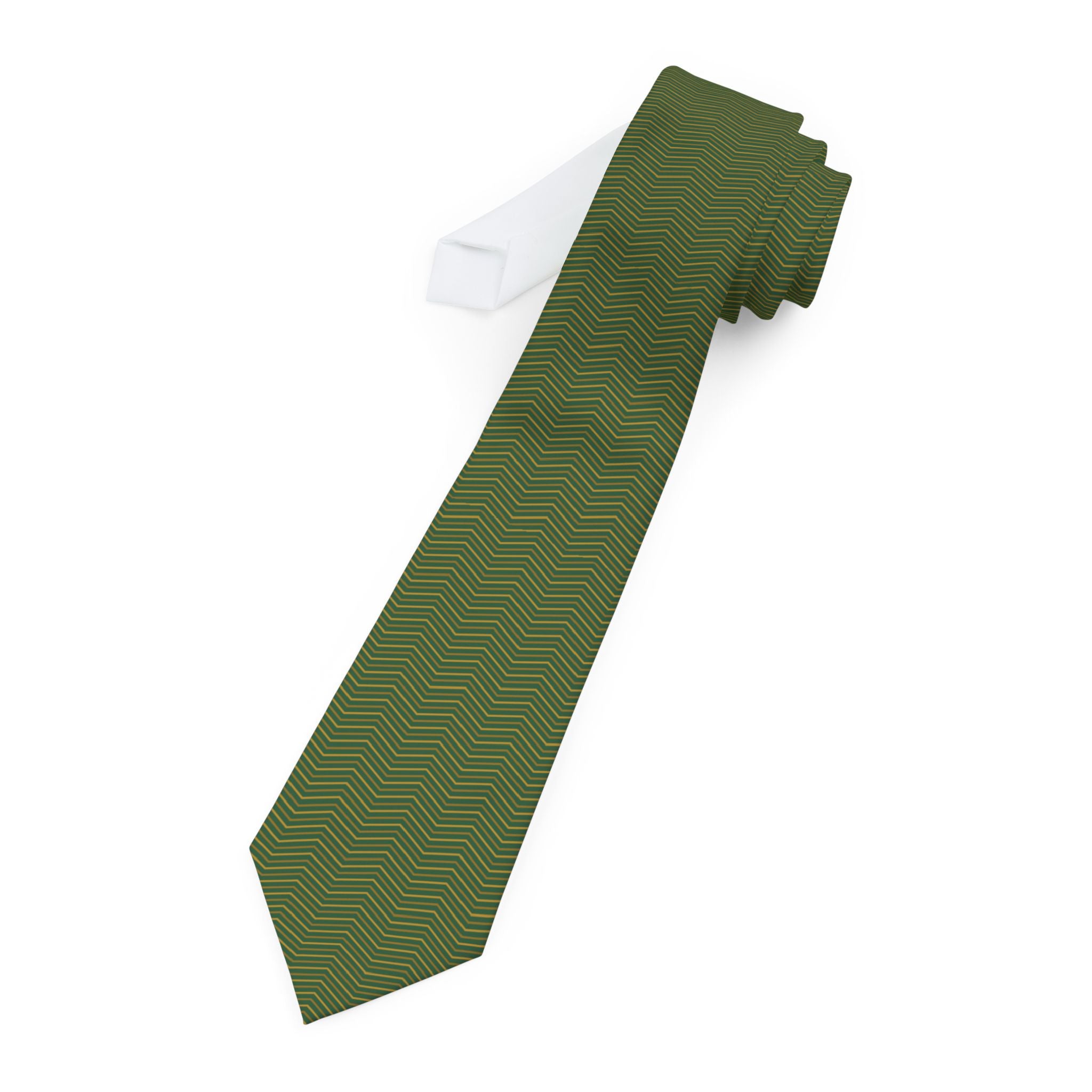 Ayas Talisman Tie - Green Gold Chevron