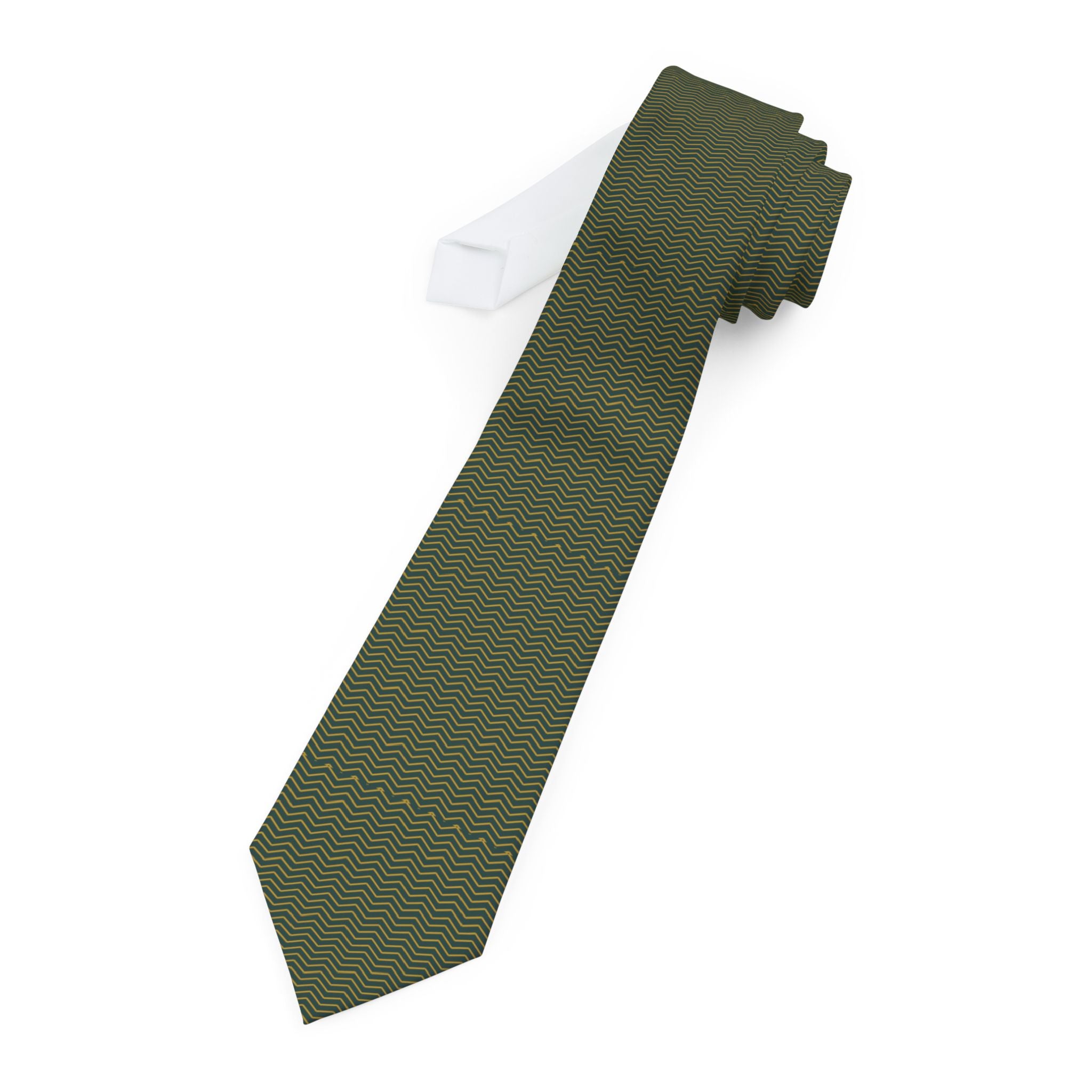 Orta Talisman Tie - Green Gold Herringbone