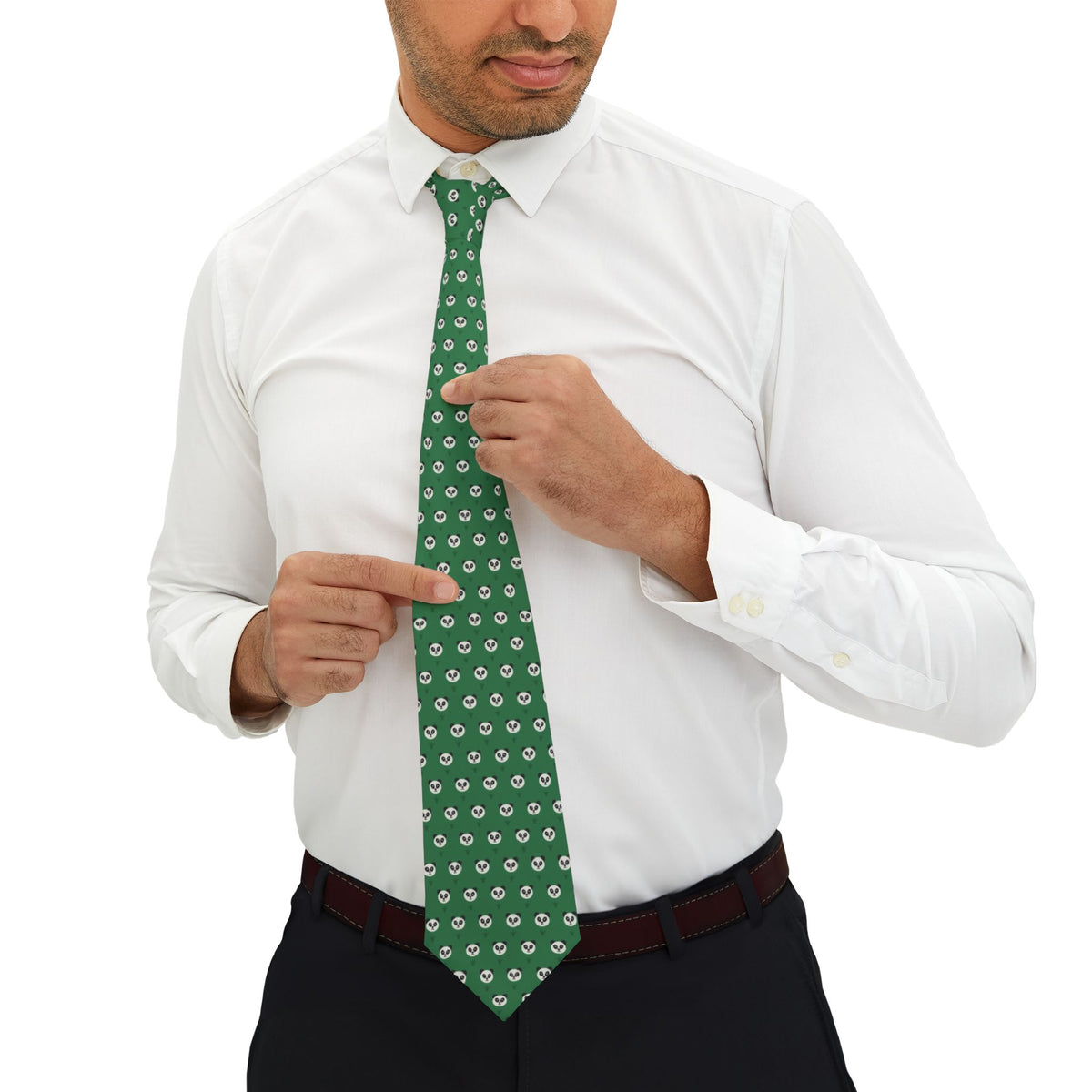 Waldeck Satin Edition - Green & White Panda Tie – view 4