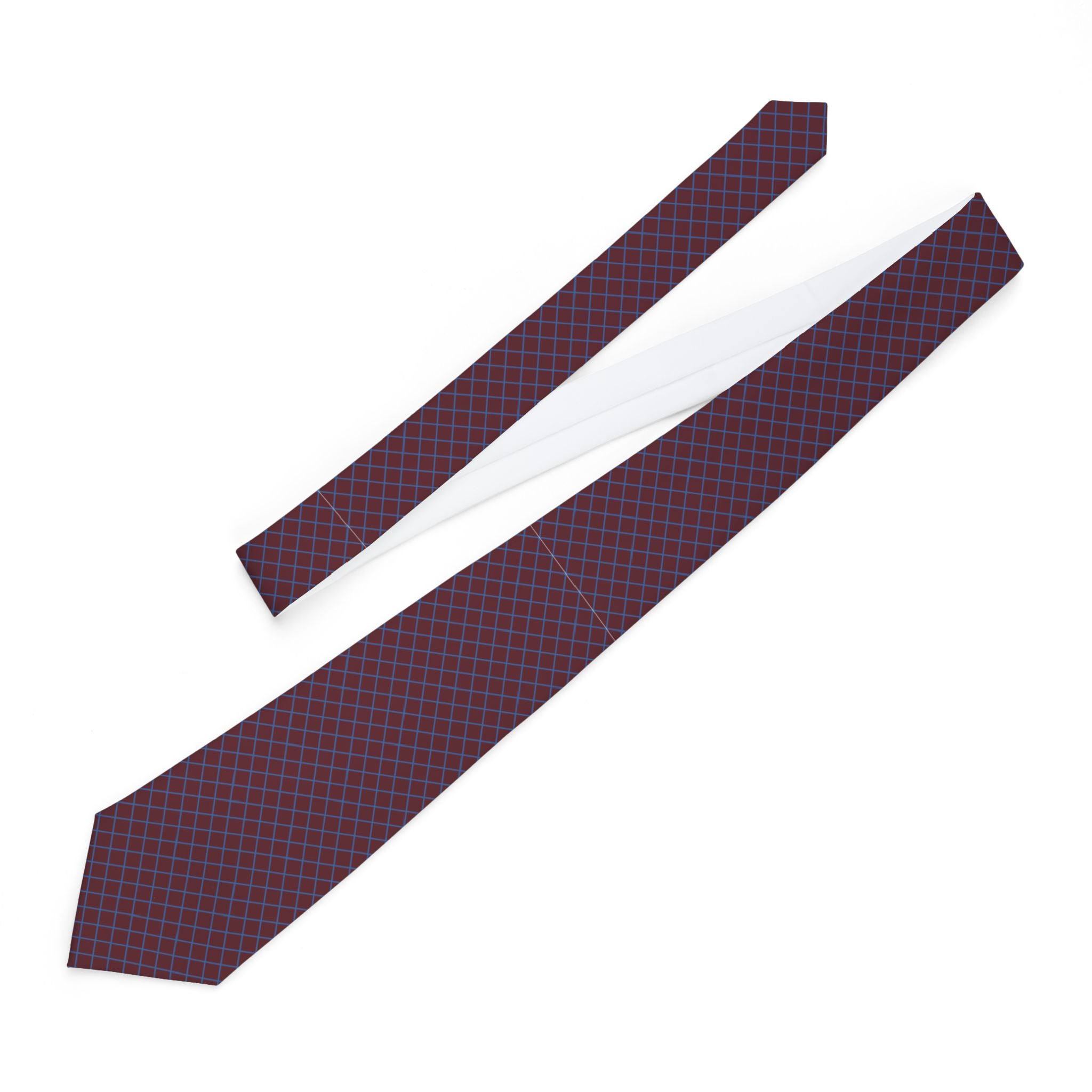 Montorio Talisman Tie - Wine Blue Herringbone