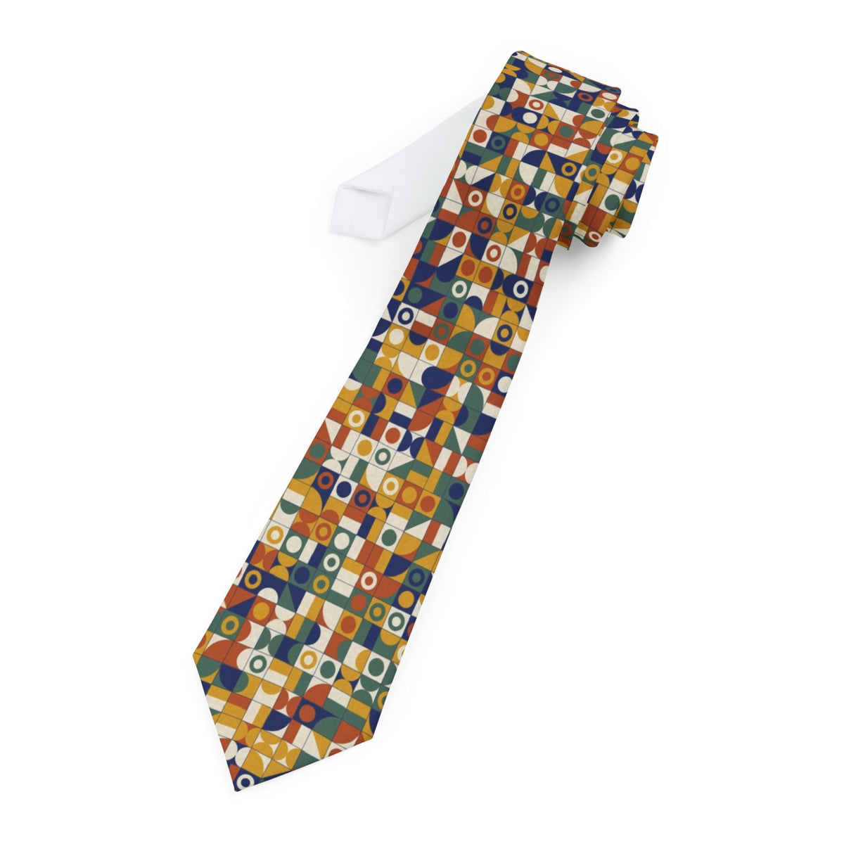 Dyre Satin Edition - Navy & Mustard Bauhaus Tie