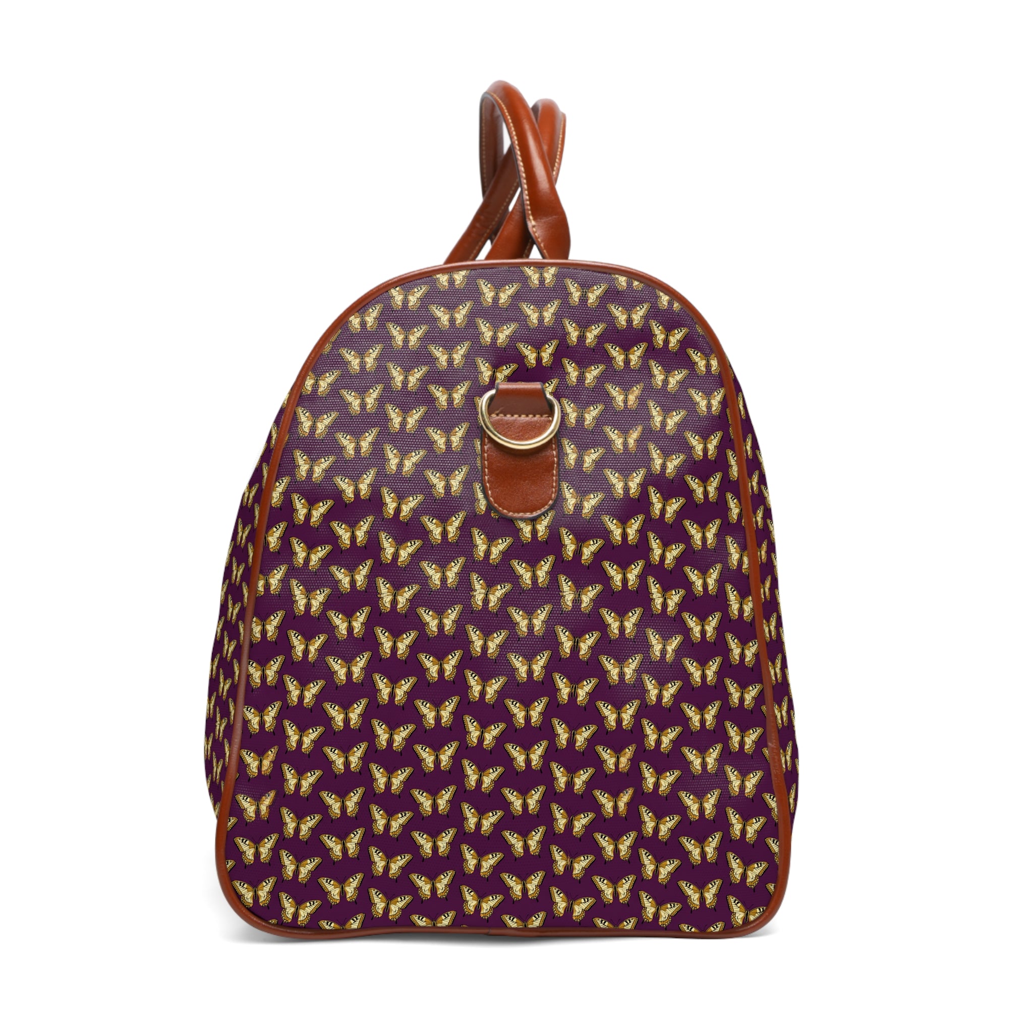 Manosque - Gold Swallowtail Plum Travel Bag
