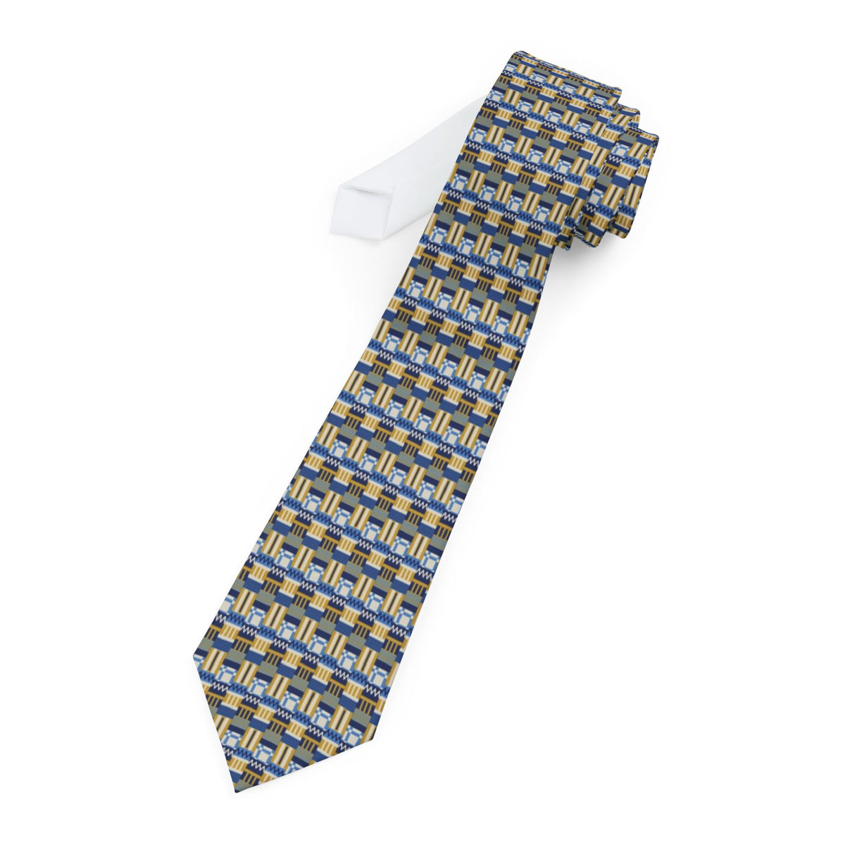 Ulfstand Satin Edition - Navy, Gold & Sky Kente Weave Tie
