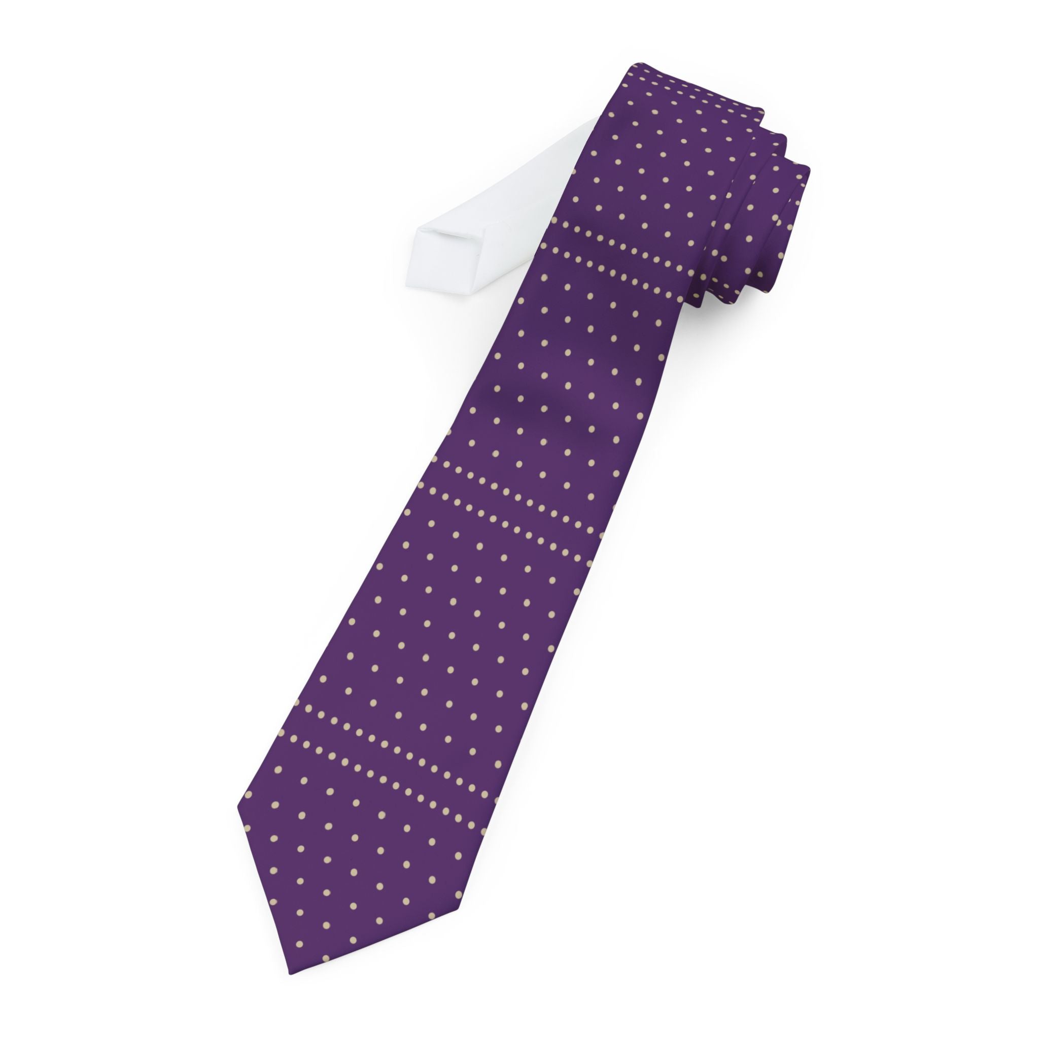 Porto Talisman Tie - Purple Beige Polka Dot