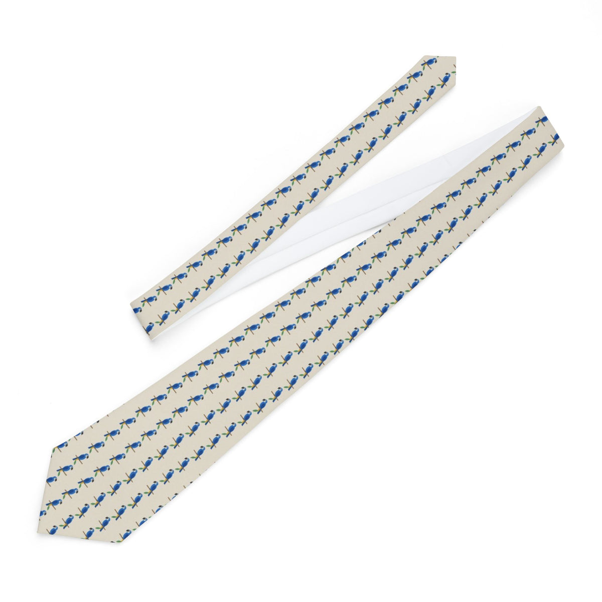 Schaumburg Satin Edition - Cream & Blue Parrot Tie – view 2