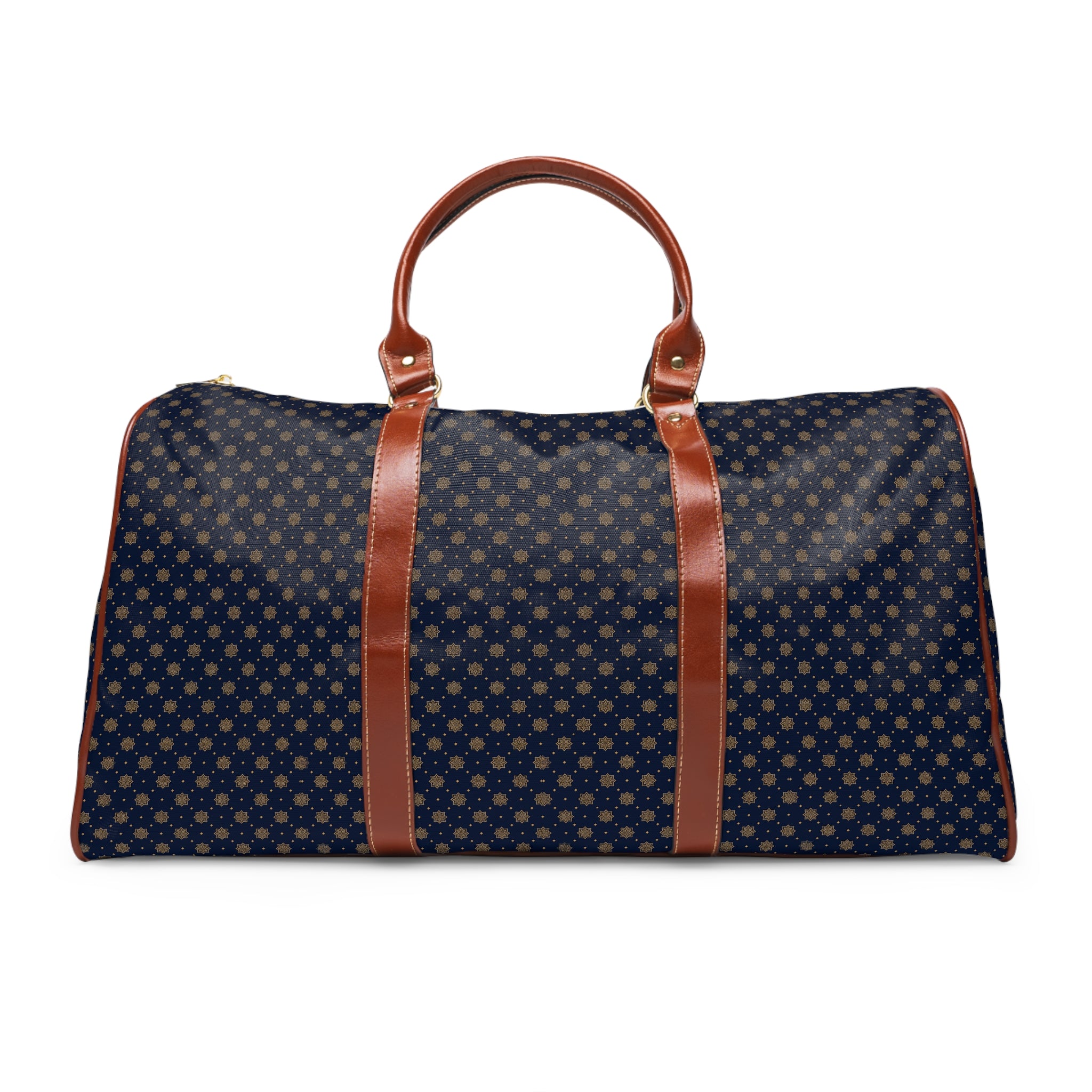 Obernai - Navy Gold Medallion Grid Travel Bag