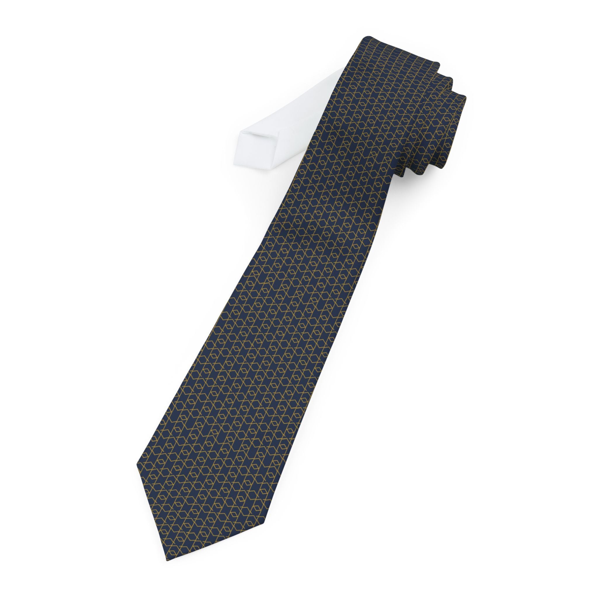 Villars Talisman Tie - Navy Gold Honeycomb