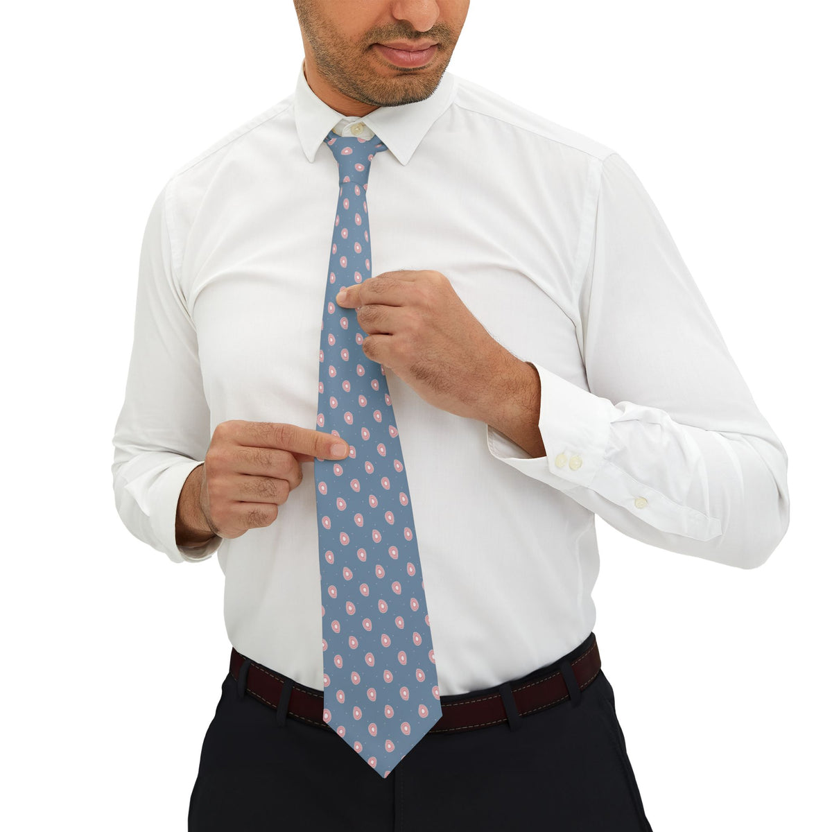 Morcote Talisman Tie - Dusty Blue Blush Paisley