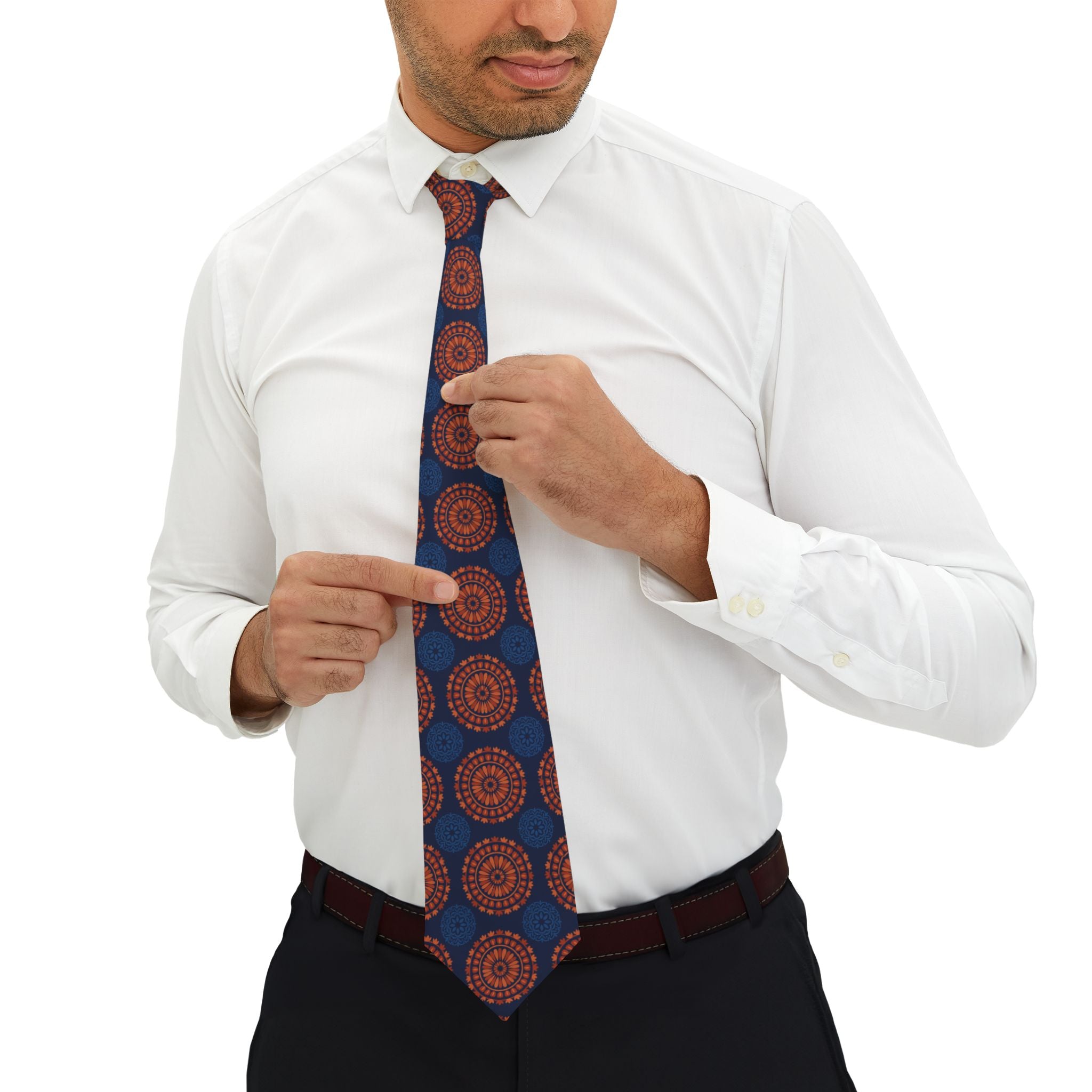 Perigord Talisman Tie - Burnt Orange Medallion