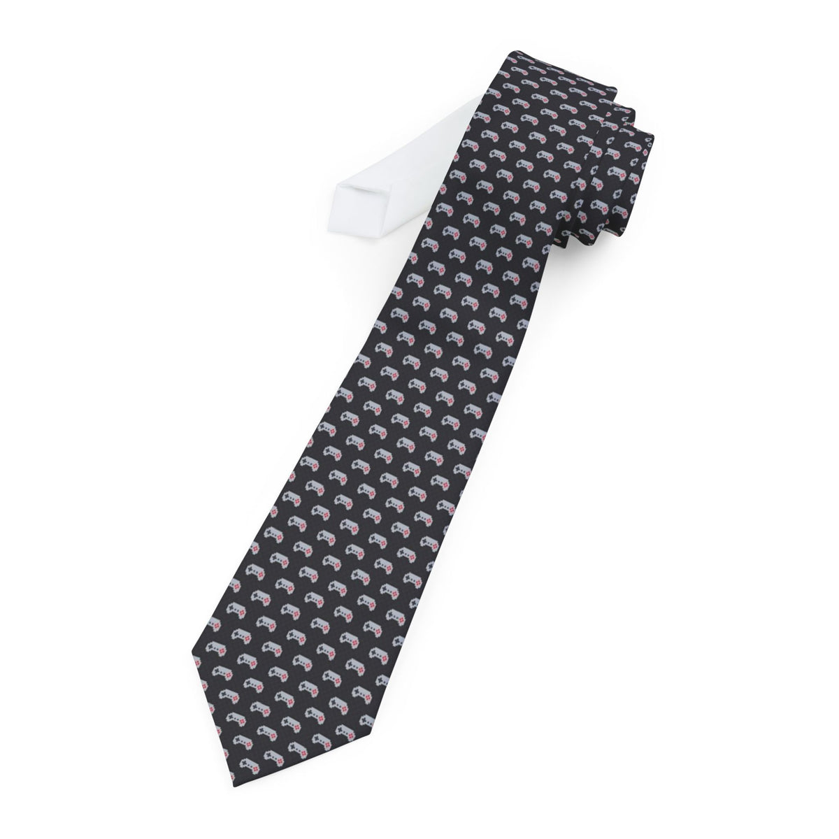 Ordelaffi Satin Edition - Black & Grey Pixel Gamepad Tie