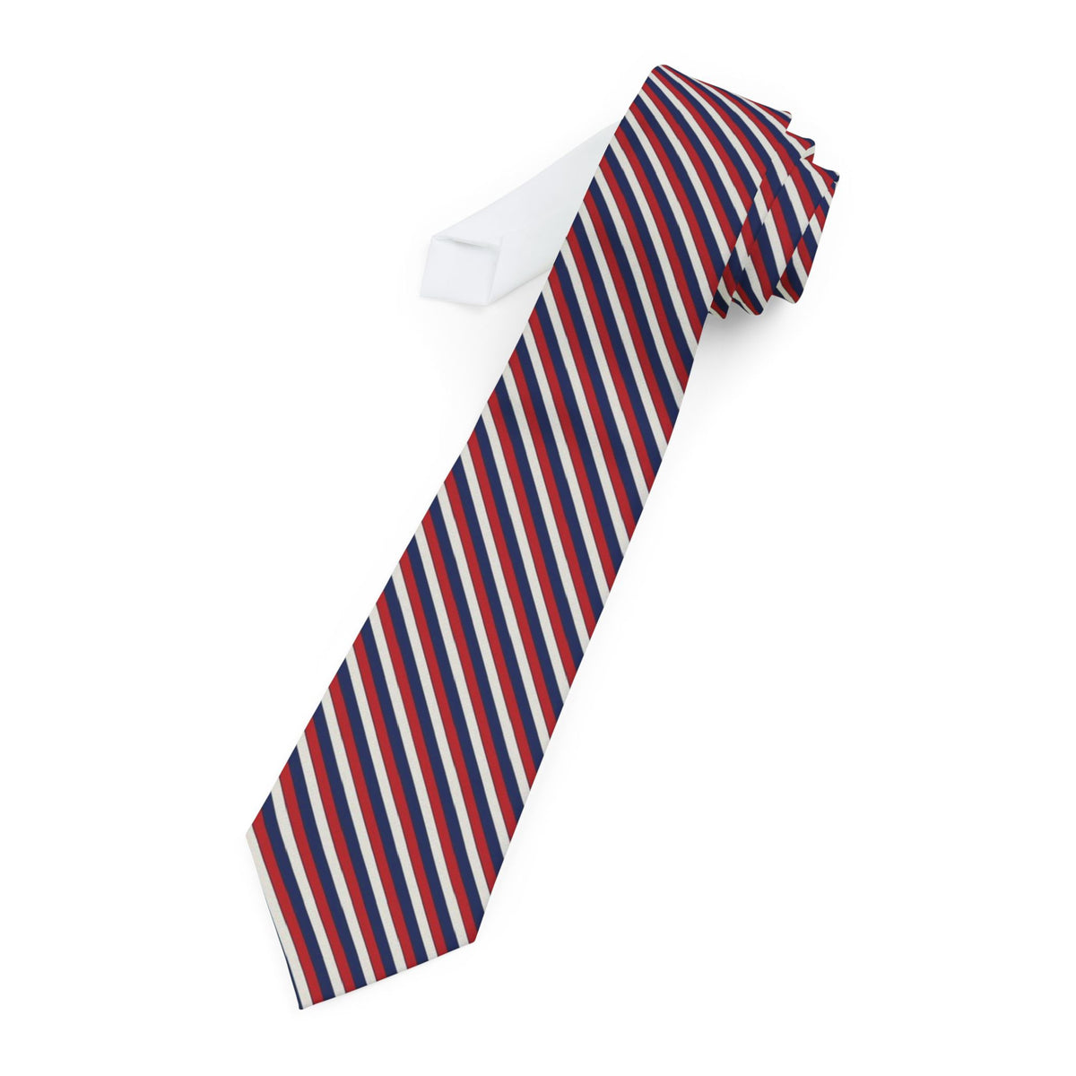 Mörner Satin Edition - Navy, White & Red Tricolour Stripe Tie