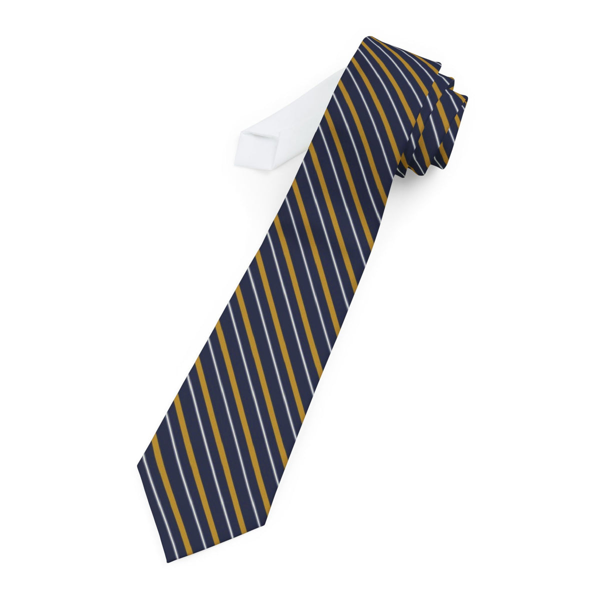 Polastron Satin Edition - Navy & Gold Bar Stripe Tie