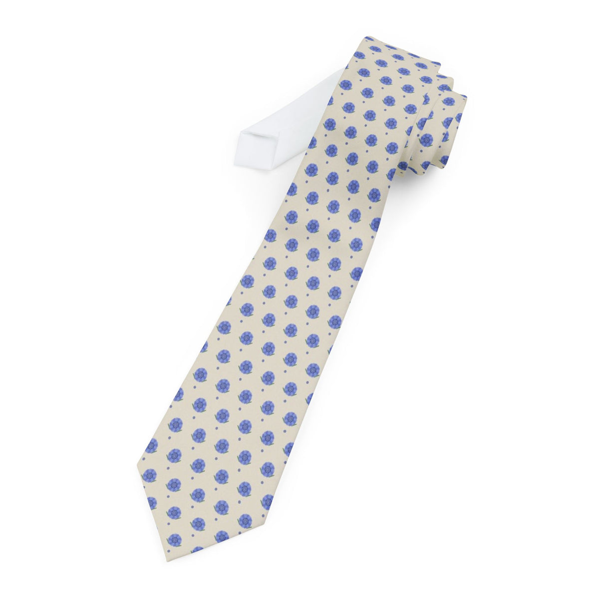 Ledebur Satin Edition - Cream & Blue Scabious Tie